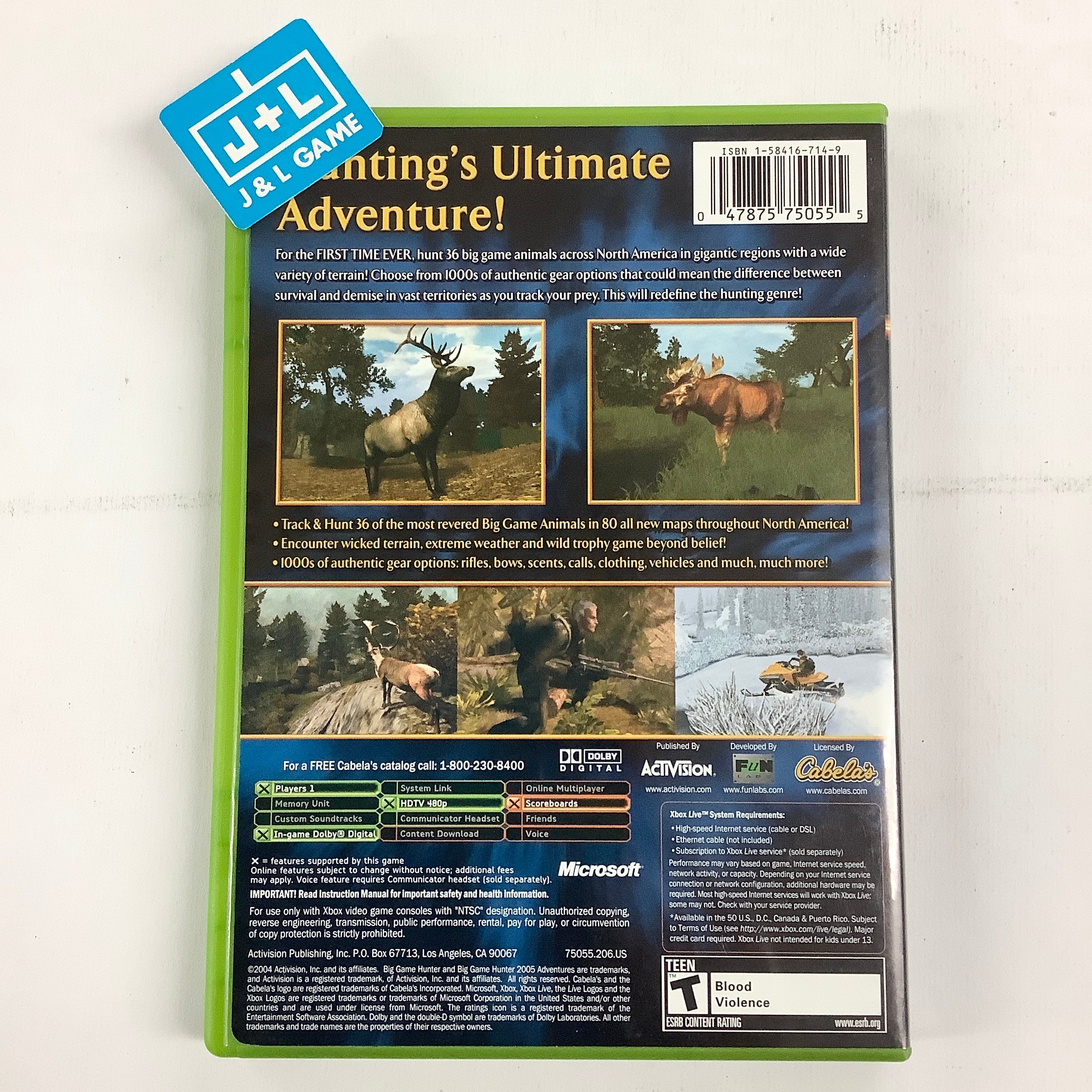 Cabela's Big Game Hunter 2005 Adventures - (XB) Xbox [Pre-Owned] Video Games Activision Value   