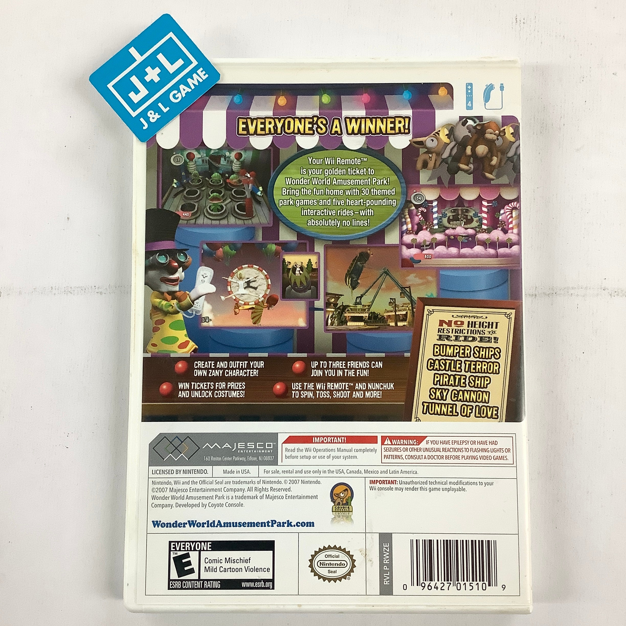 Wonder World Amusement Park - Nintendo Wii [Pre-Owned] Video Games Majesco   