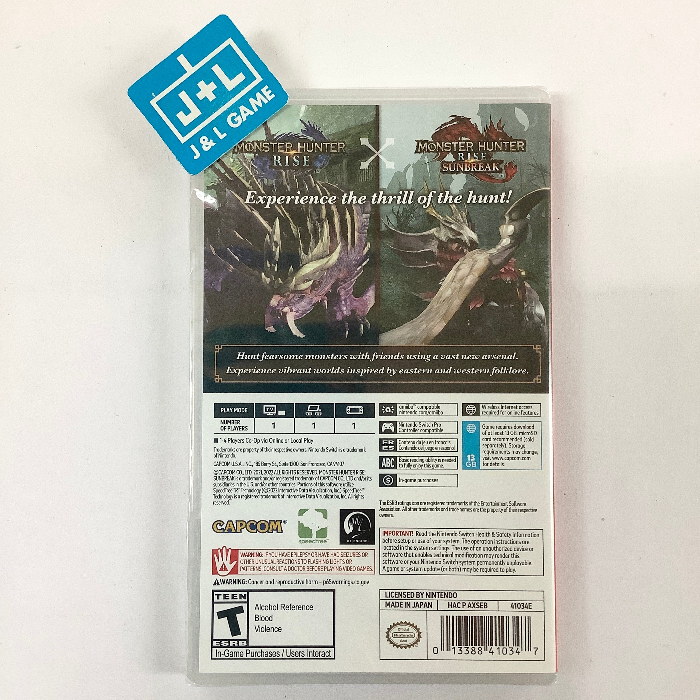 Monster Hunter Rise + Sunbreak - (NSW) Nintendo Switch Video Games Capcom   