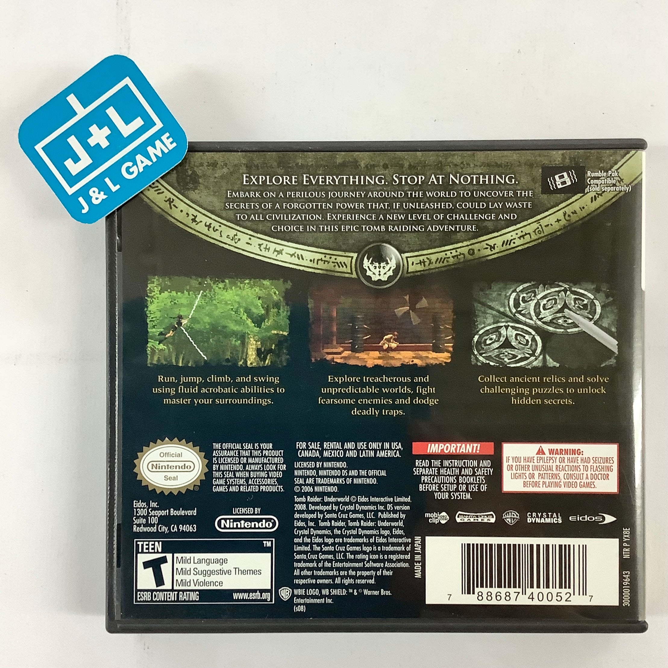 Tomb Raider: Underworld - (NDS) Nintendo DS [Pre-Owned] Video Games Eidos Interactive   