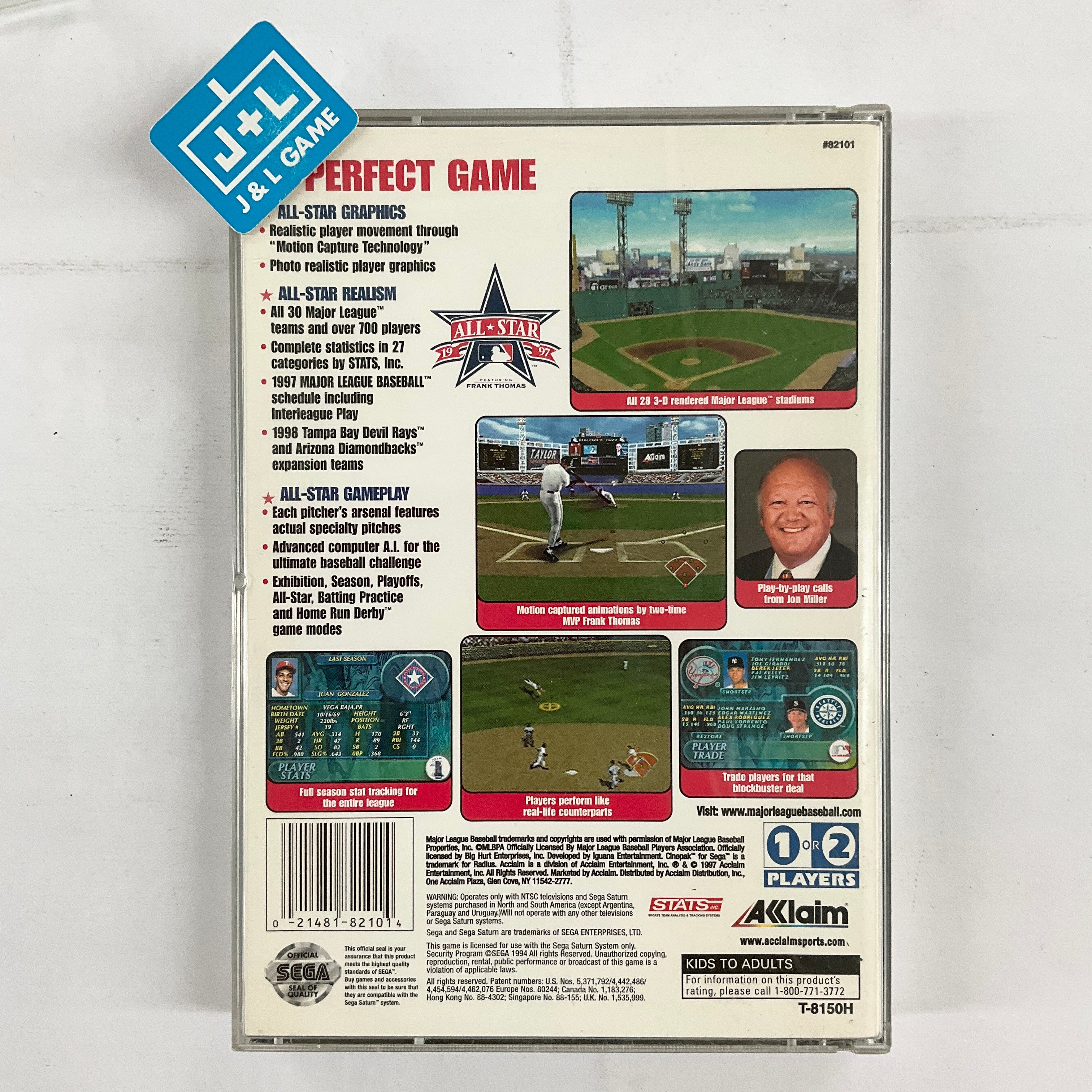 All-Star Baseball '97 Featuring Frank Thomas - (SS) SEGA Saturn [Pre-Owned] Video Games Acclaim   