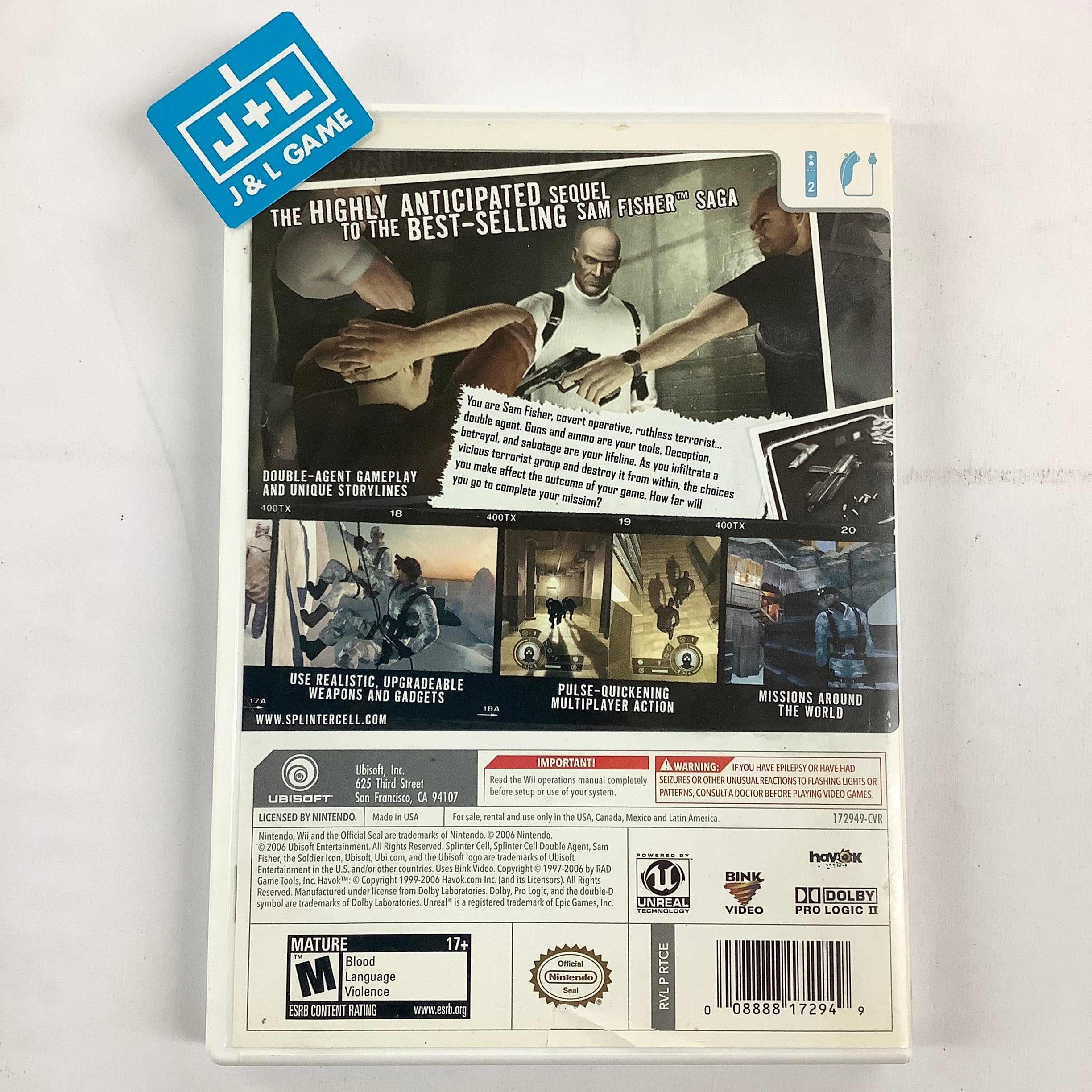 Tom Clancy's Splinter Cell: Double Agent - Nintendo Wii [Pre-Owned] Video Games Ubisoft   