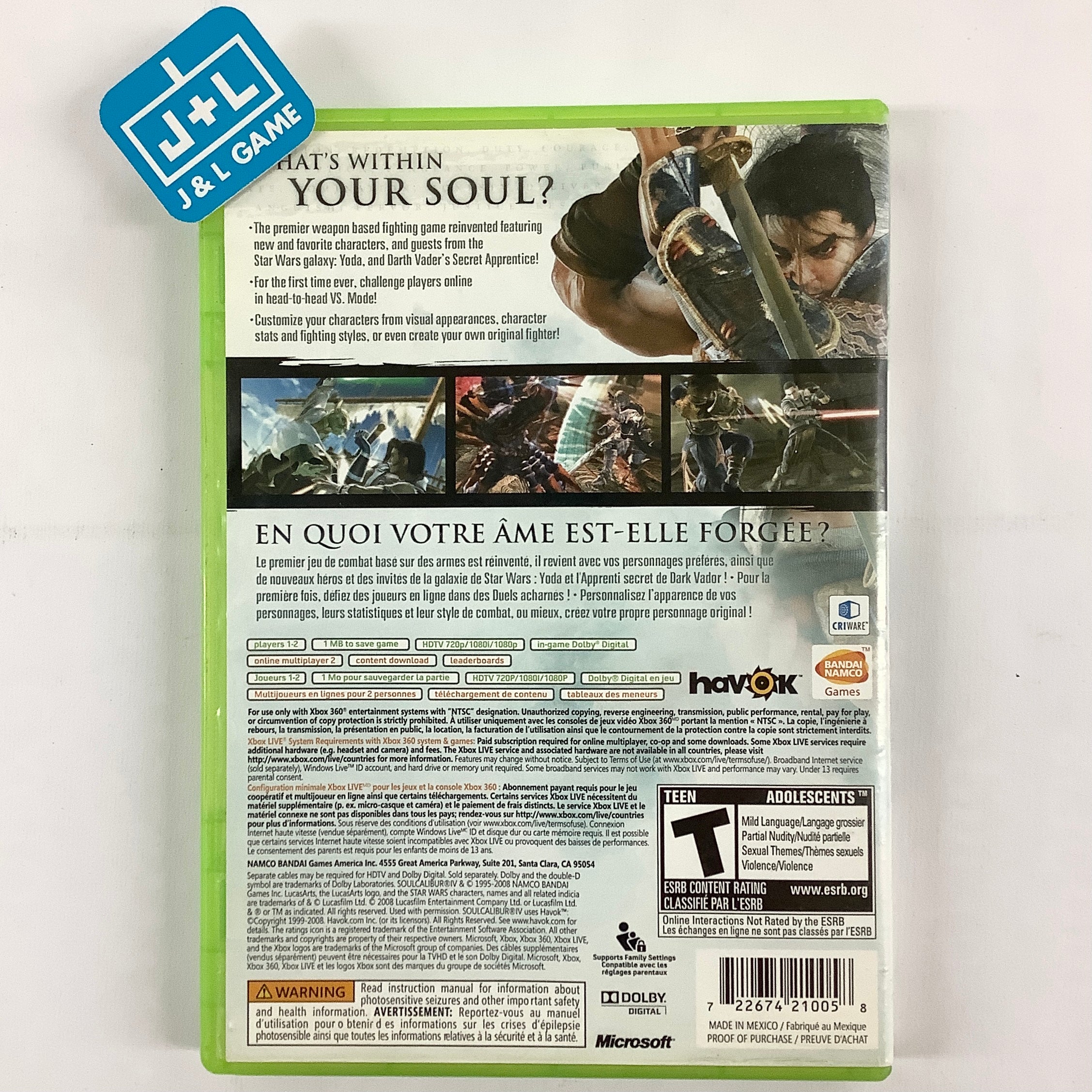 Soul Calibur IV - Xbox 360 [Pre-Owned] Video Games Namco Bandai Games   