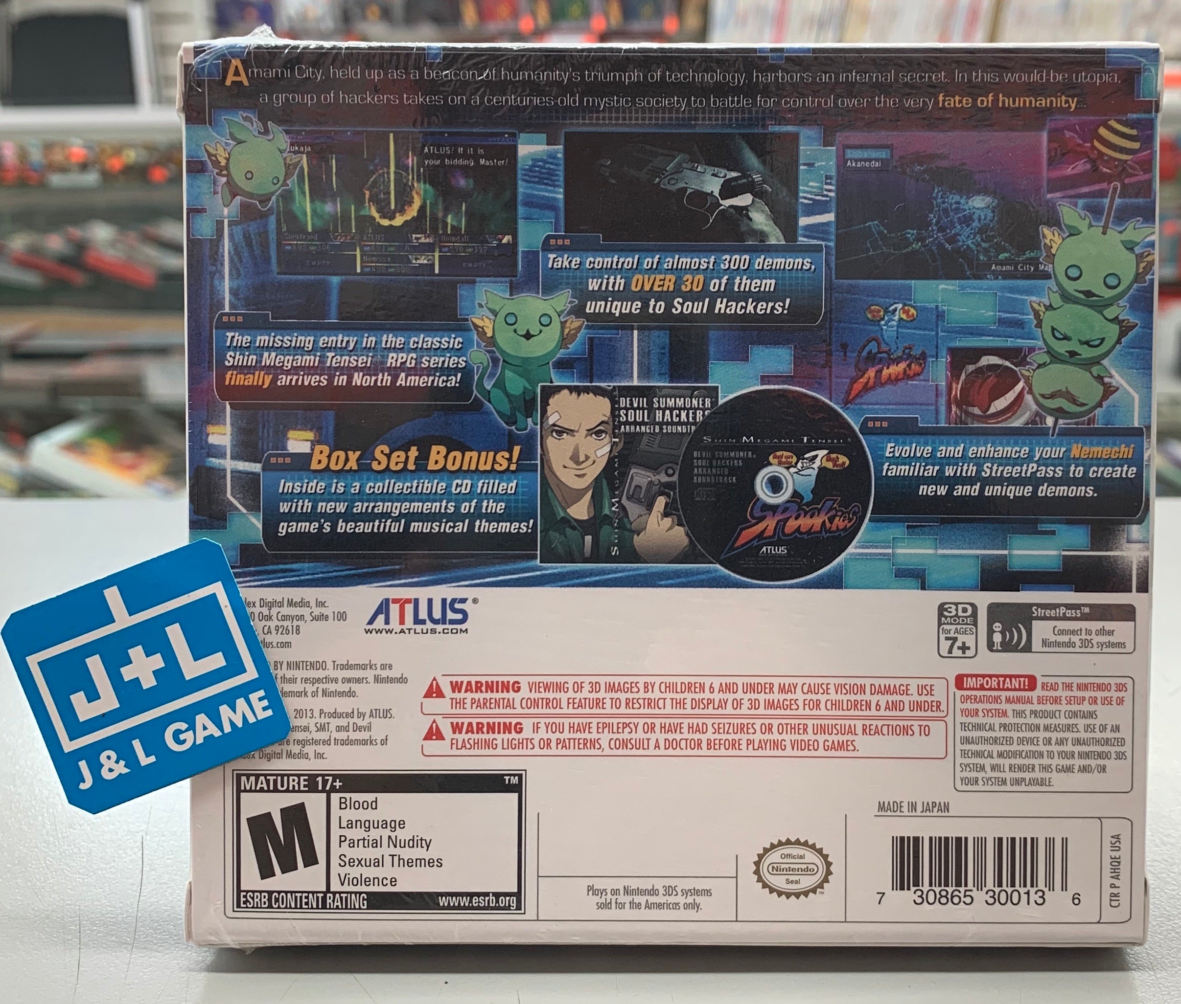 Shin Megami Tensei: Devil Summoner: Soul Hackers Music CD Inside - Nintendo 3DS Video Games Atlus   
