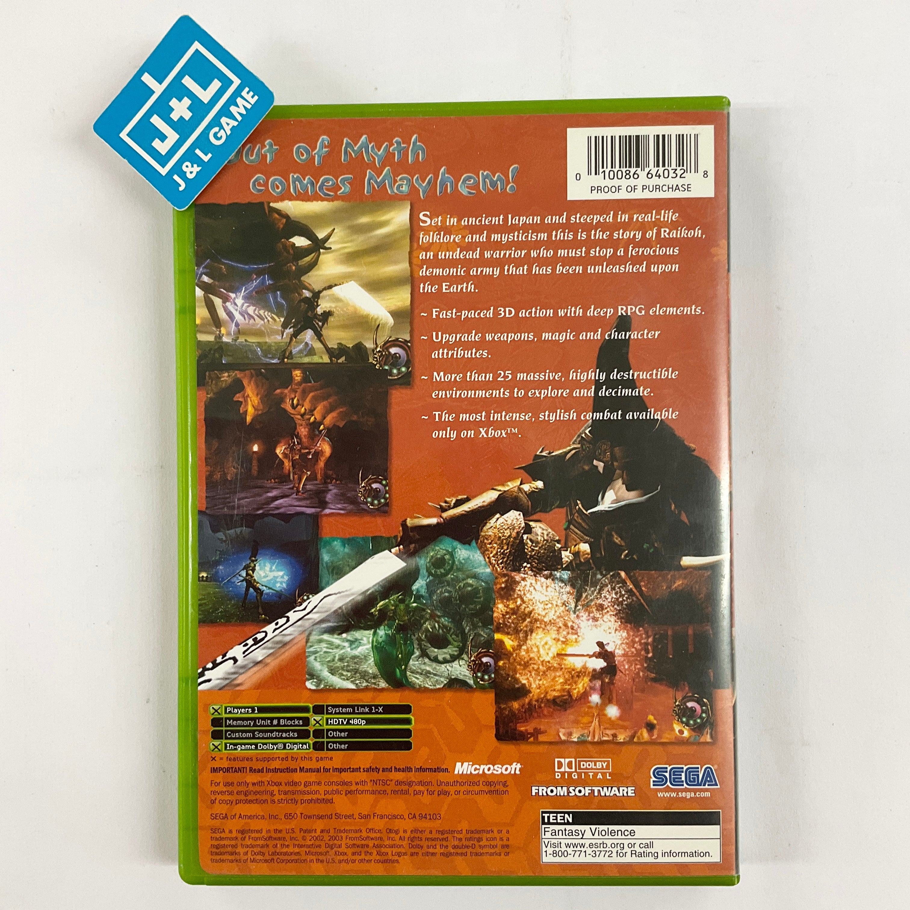 Otogi: Myth of Demons - (XB) Xbox [Pre-Owned] Video Games Sega   