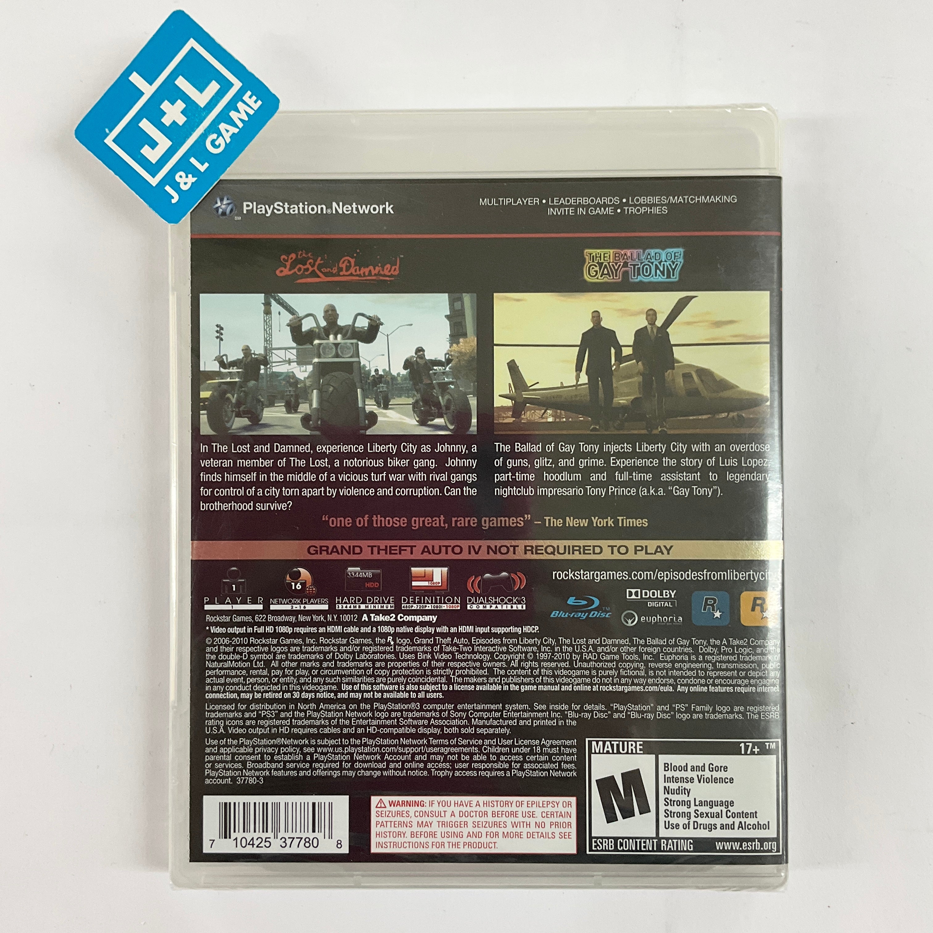 Grand Theft Auto: Episodes from Liberty City - (PS3) PlayStation 3 Video Games Rockstar Games   