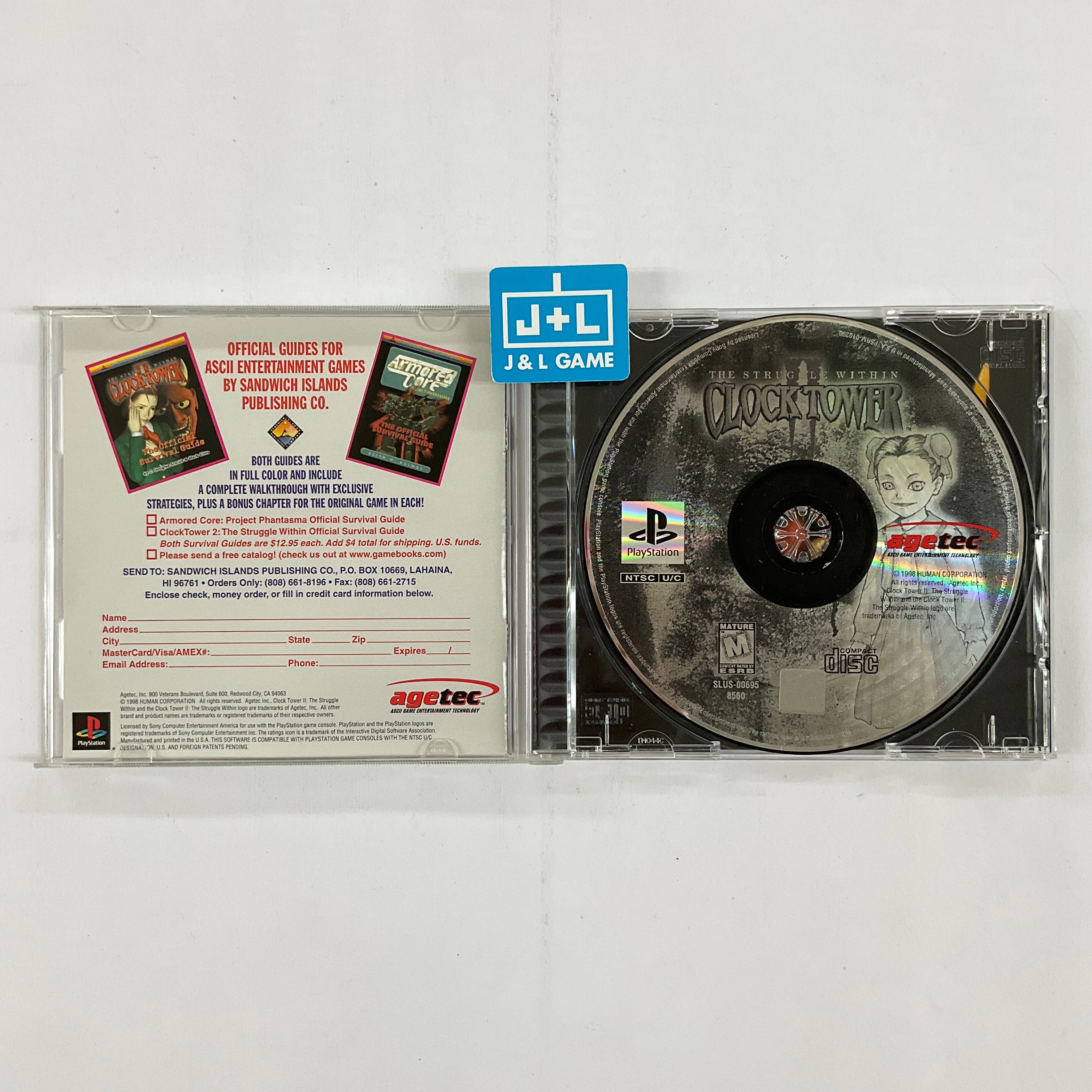 Clock Tower II: The Struggle Within - (PS1) PlayStation 1 [Pre-Owned] Video Games Agetec   