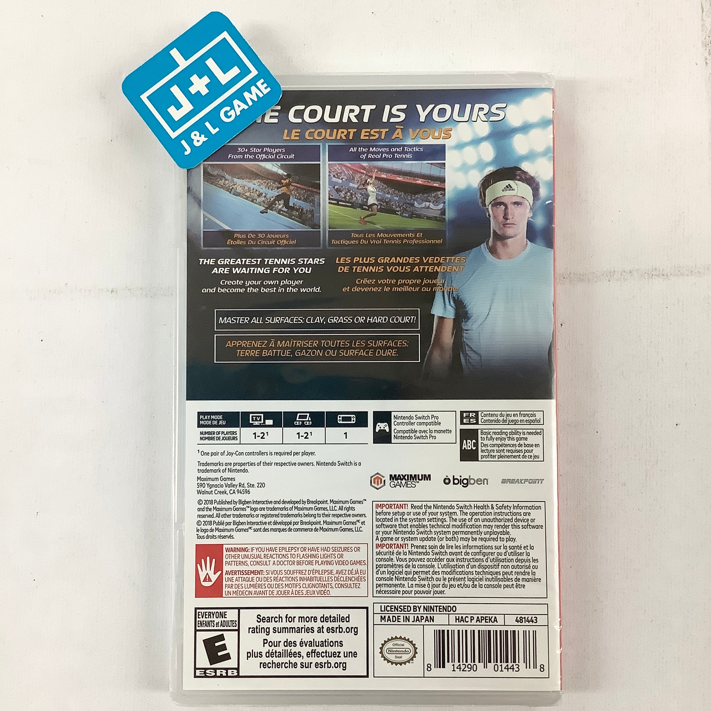 Tennis World Tour - (NSW) Nintendo Switch Video Games Bigben Interactive   