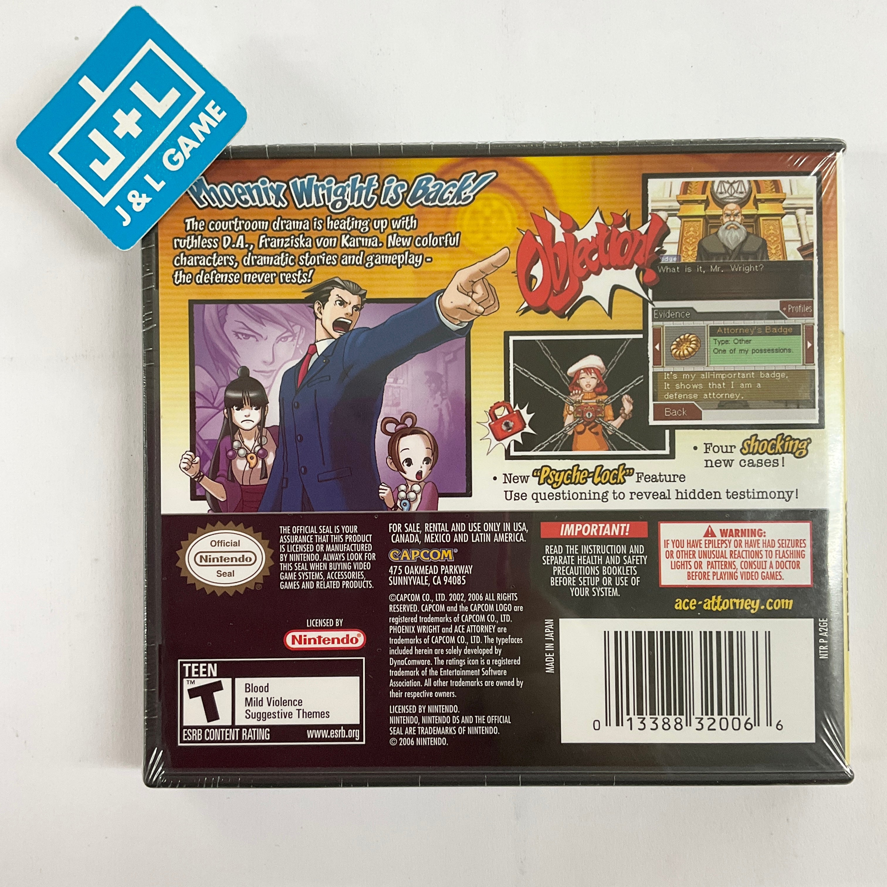 Phoenix Wright: Ace Attorney - Justice for All - (NDS) Nintendo DS Video Games Capcom   