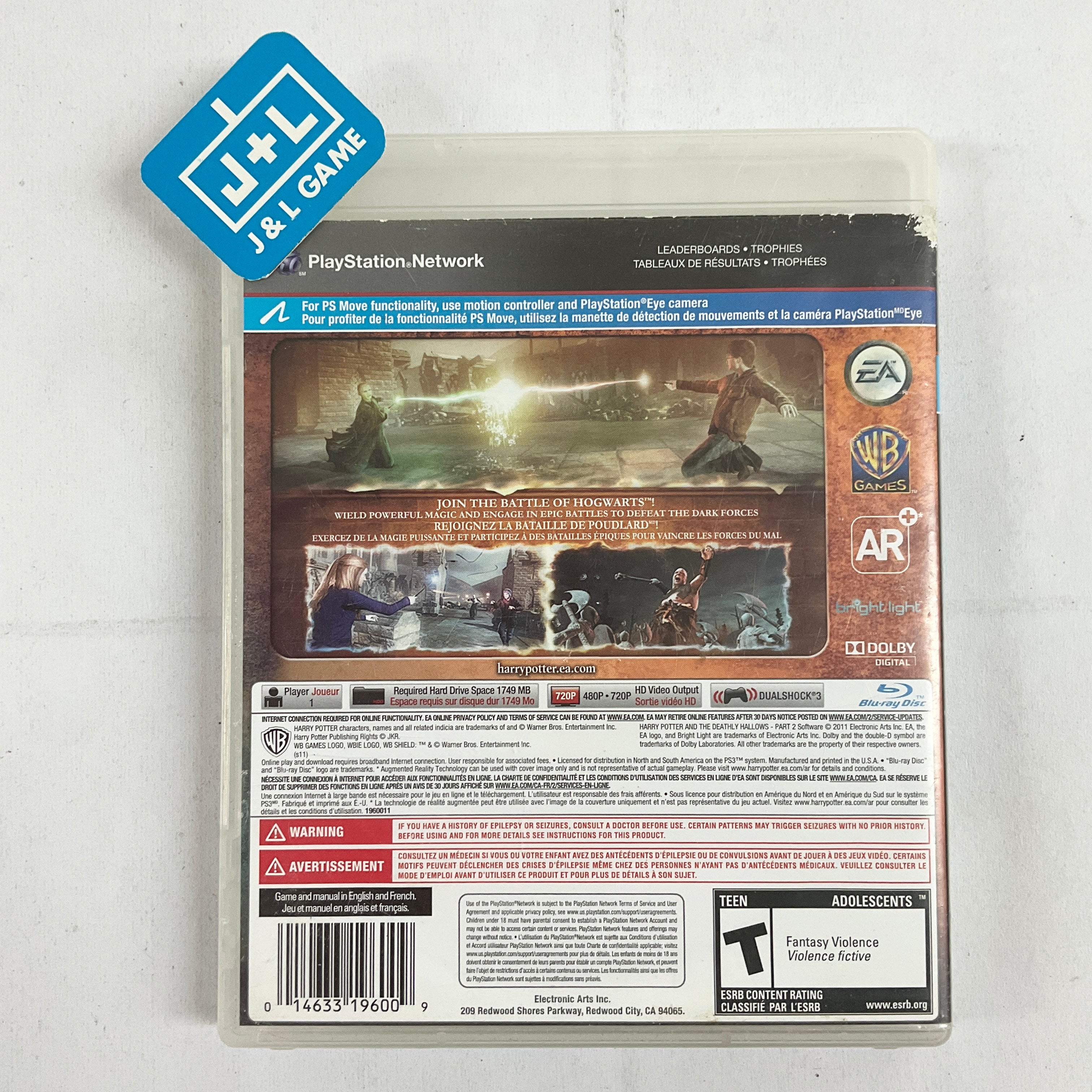 Harry Potter and the Deathly Hallows Part 2 - (PS3) PlayStation 3 [Pre-Owned] Video Games Electronic Arts   