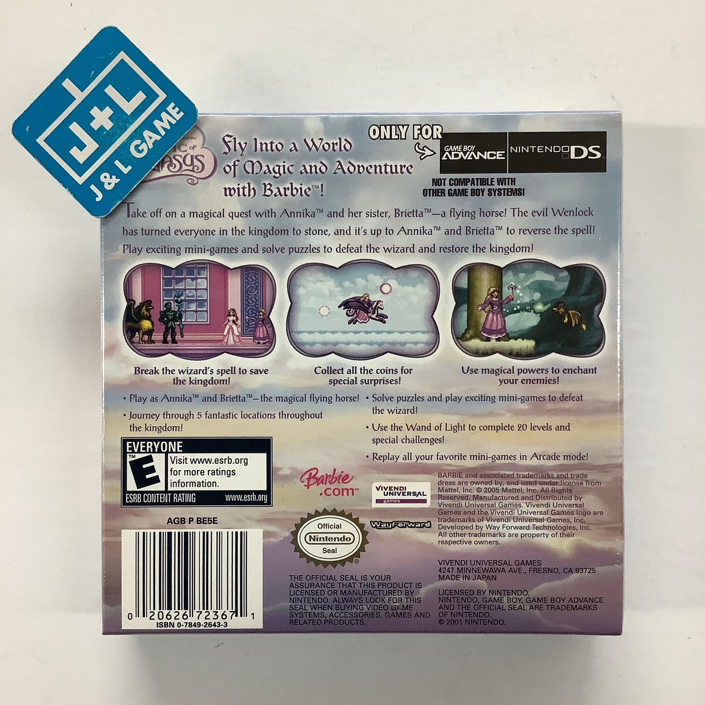 Barbie and the Magic of Pegasus - (GBA) Game Boy Advance Video Games VU Games   