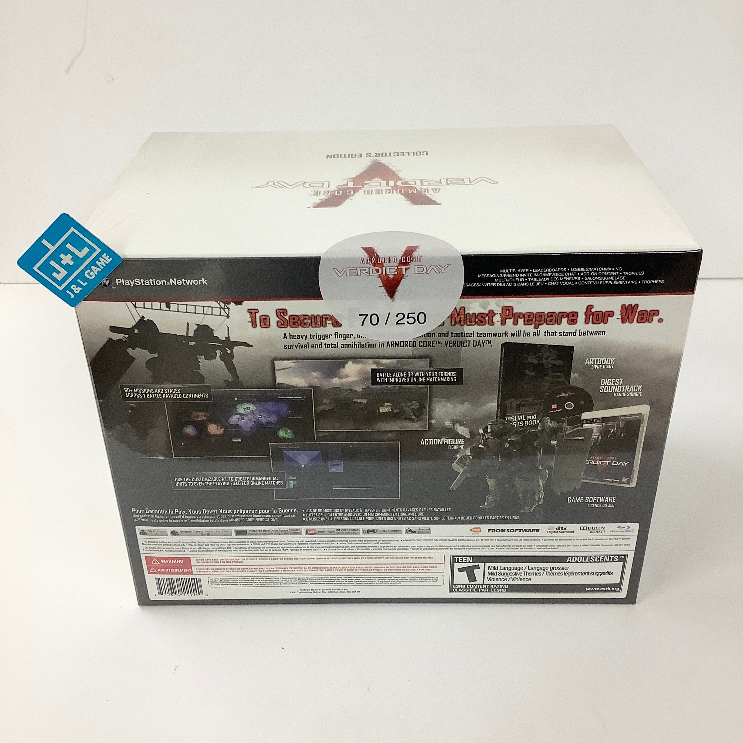 Armored Core Verdict Day Namco Exclusive Collectors Edition 70/250 - (PS3) Playstation 3 Video Games Namco   