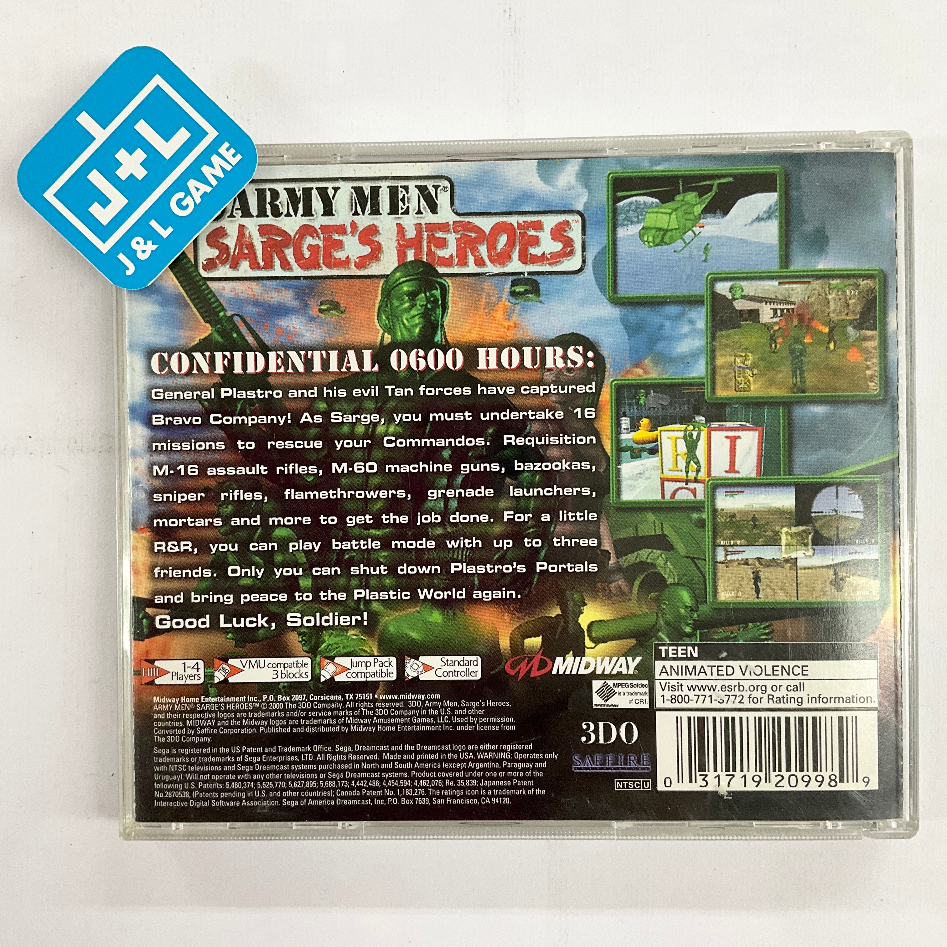 Army Men: Sarge's Heroes - (DC) SEGA Dreamcast [Pre-Owned] Video Games J&L Video Games New York City   