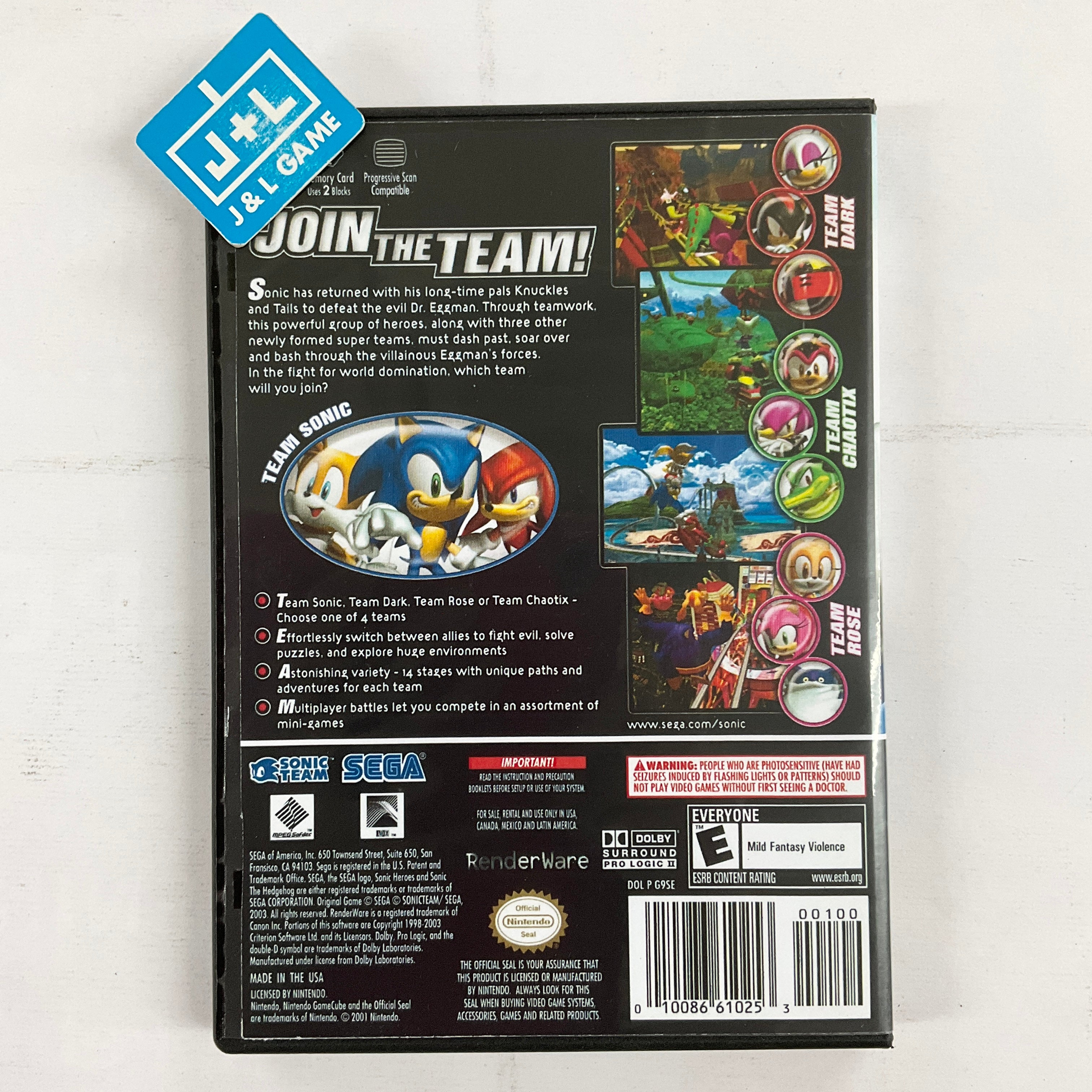 Sonic Heroes - (GC) GameCube [Pre-Owned] Video Games Sega   