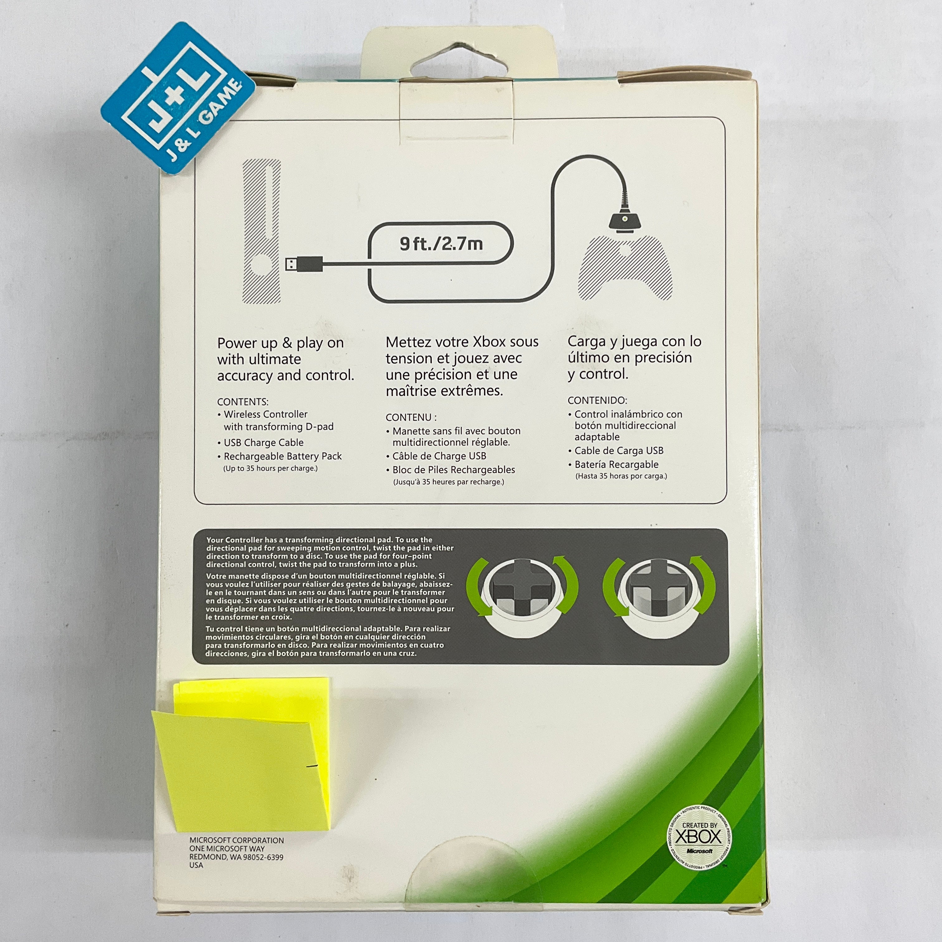Microsoft Xbox 360 Wireless Controller with Transforming D-Pad and Pla ...
