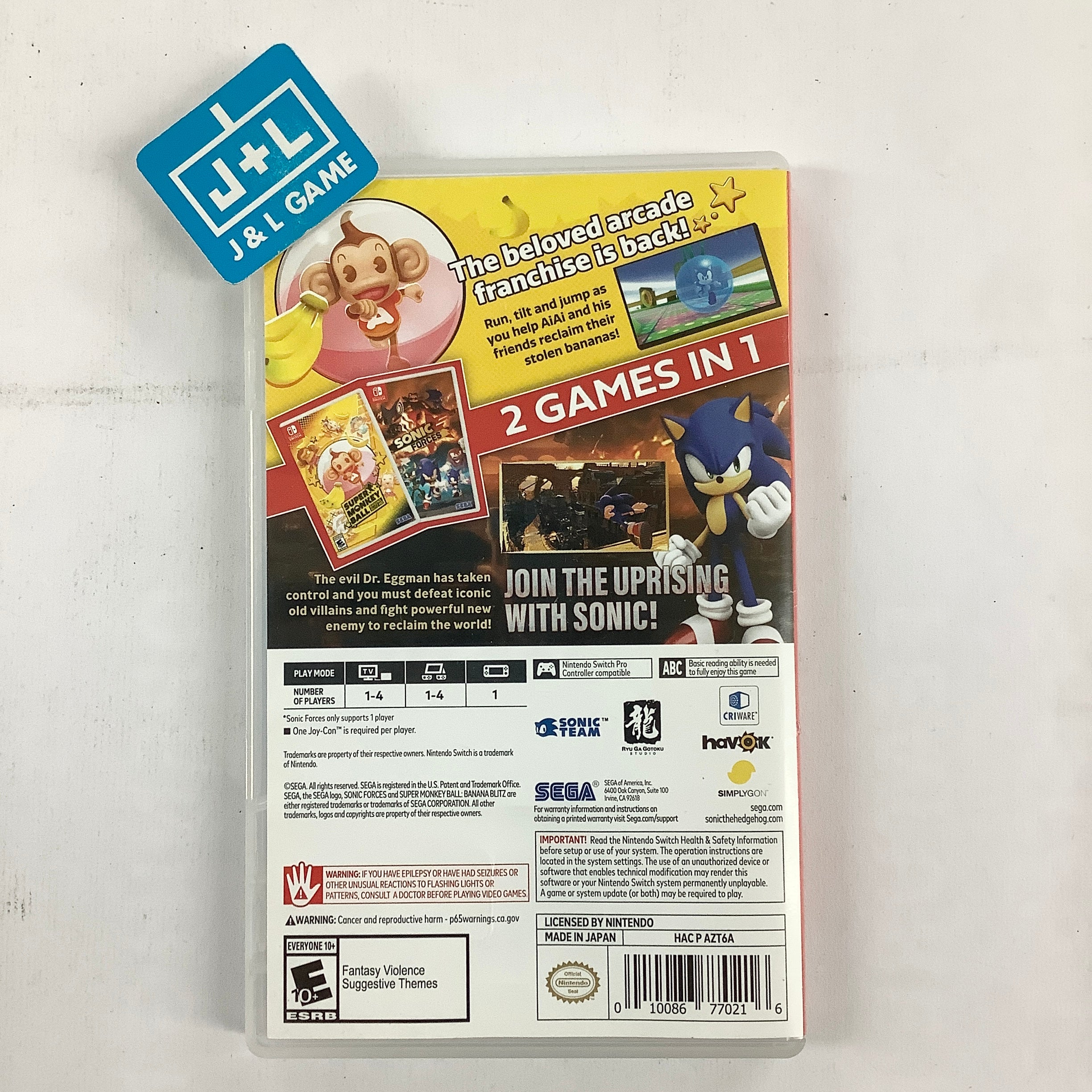 Sonic Forces + Super Monkey Ball: Banana Blitz HD - (NSW) Nintendo Switch [Pre-Owned] Video Games SEGA   