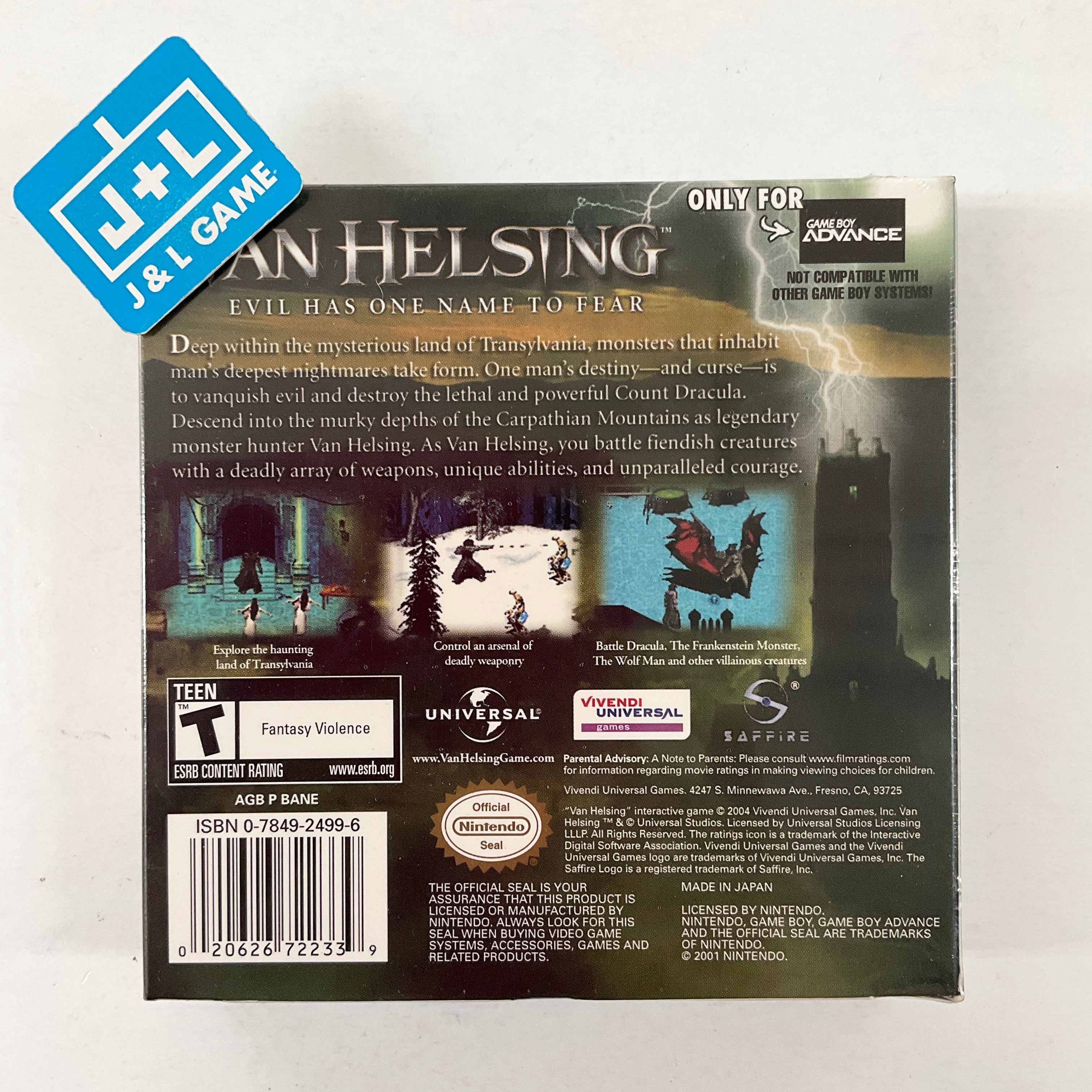 Van Helsing - (GBA) Game Boy Advance Video Games VU Games   