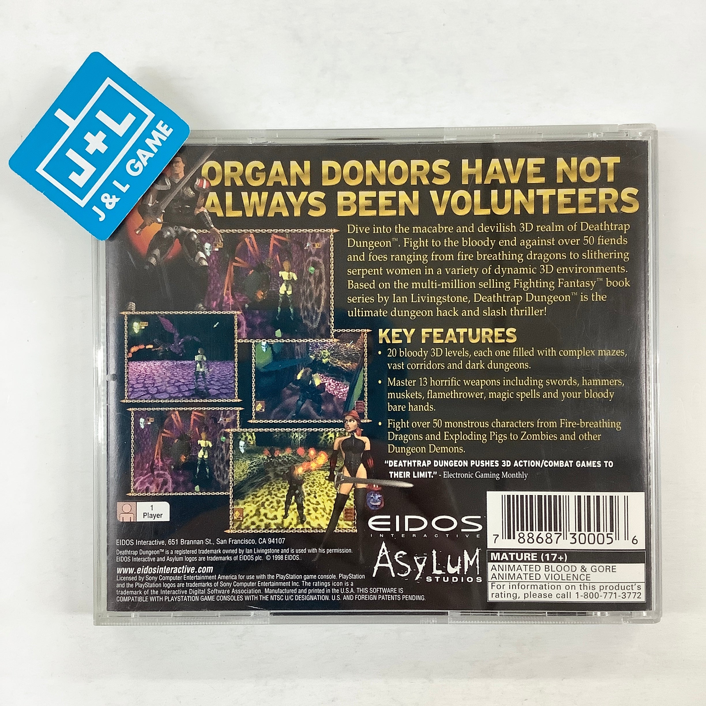 Deathtrap Dungeon - (PS1) PlayStation 1 [Pre-Owned] Video Games Eidos Interactive   