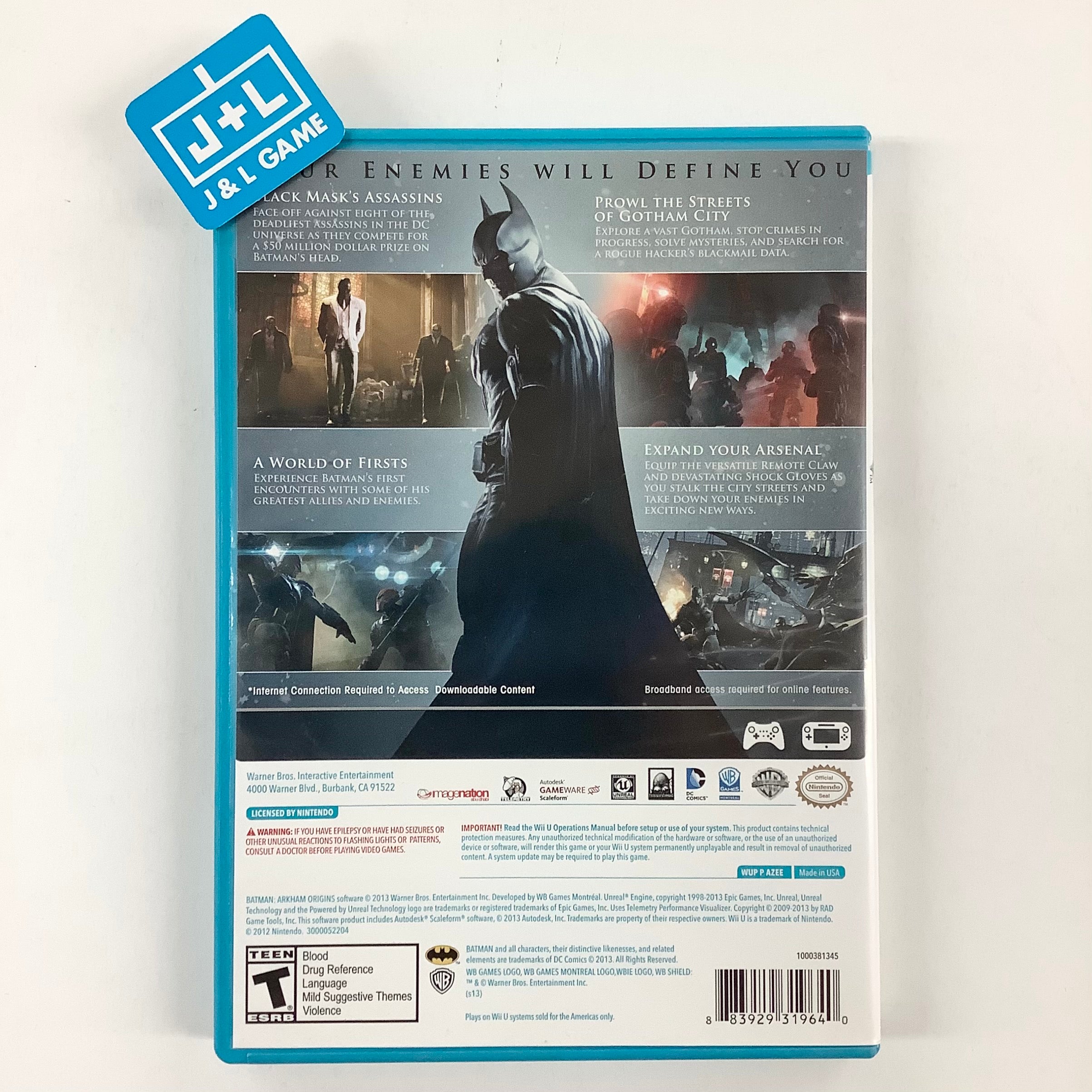 Batman: Arkham Origins - Nintendo Wii U [Pre-Owned] Video Games Warner Bros. Interactive Entertainment   