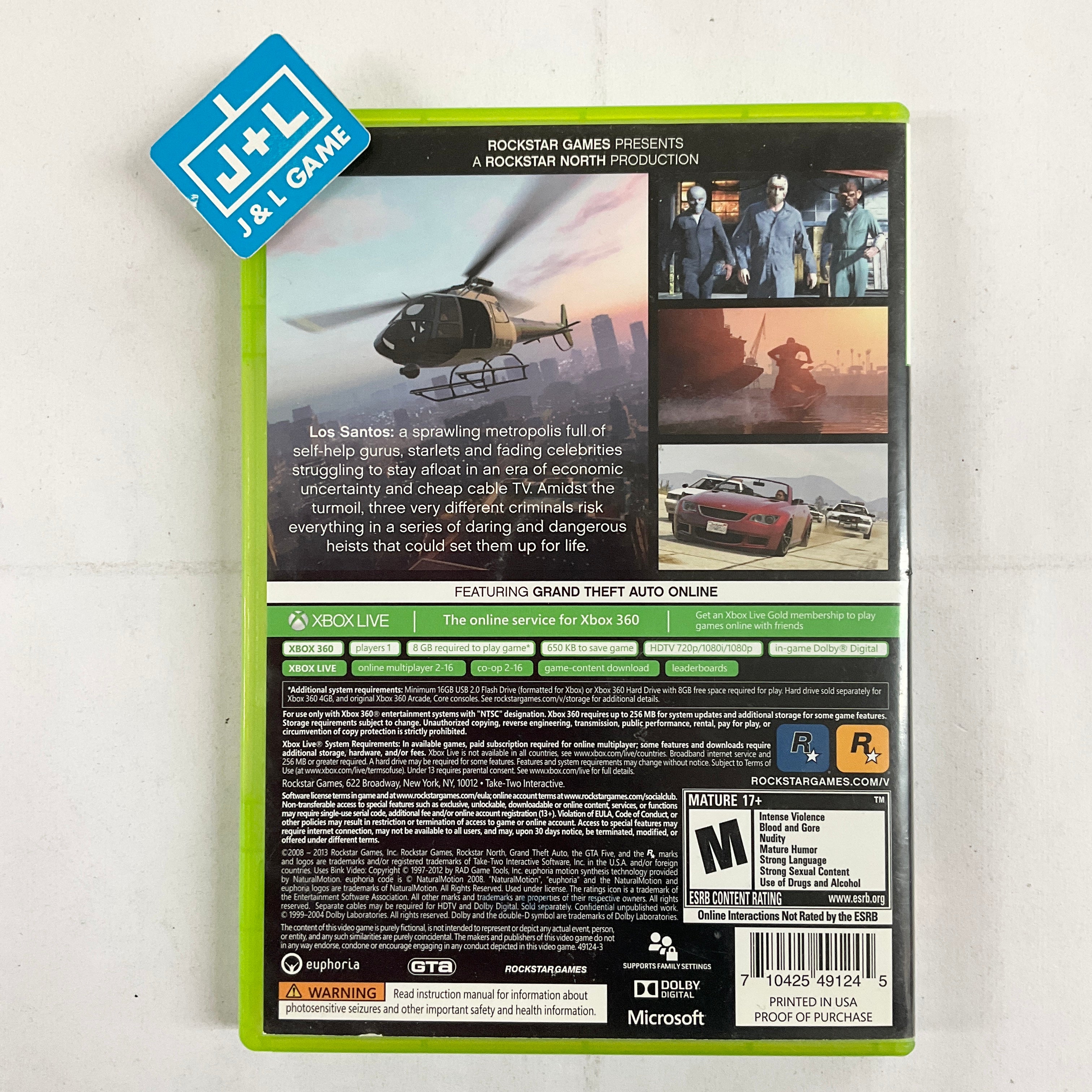 Grand Theft Auto V - Xbox 360 [Pre-Owned] Video Games Rockstar Games   