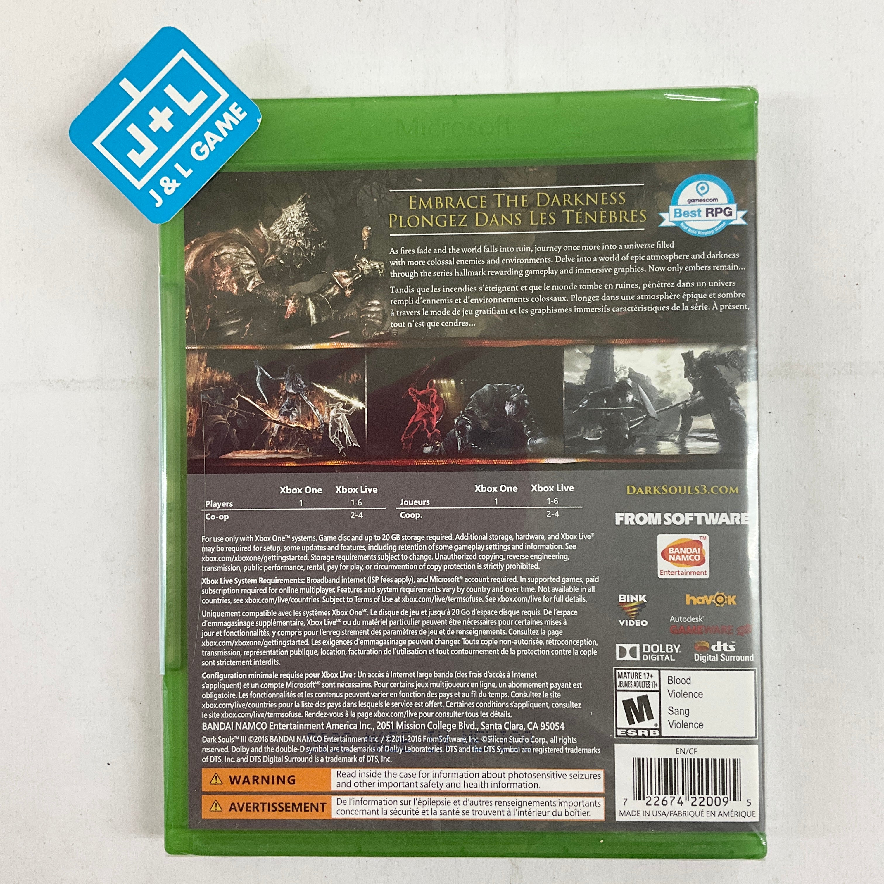 Dark Souls III - (XB1) Xbox One Video Games BANDAI NAMCO Entertainment   