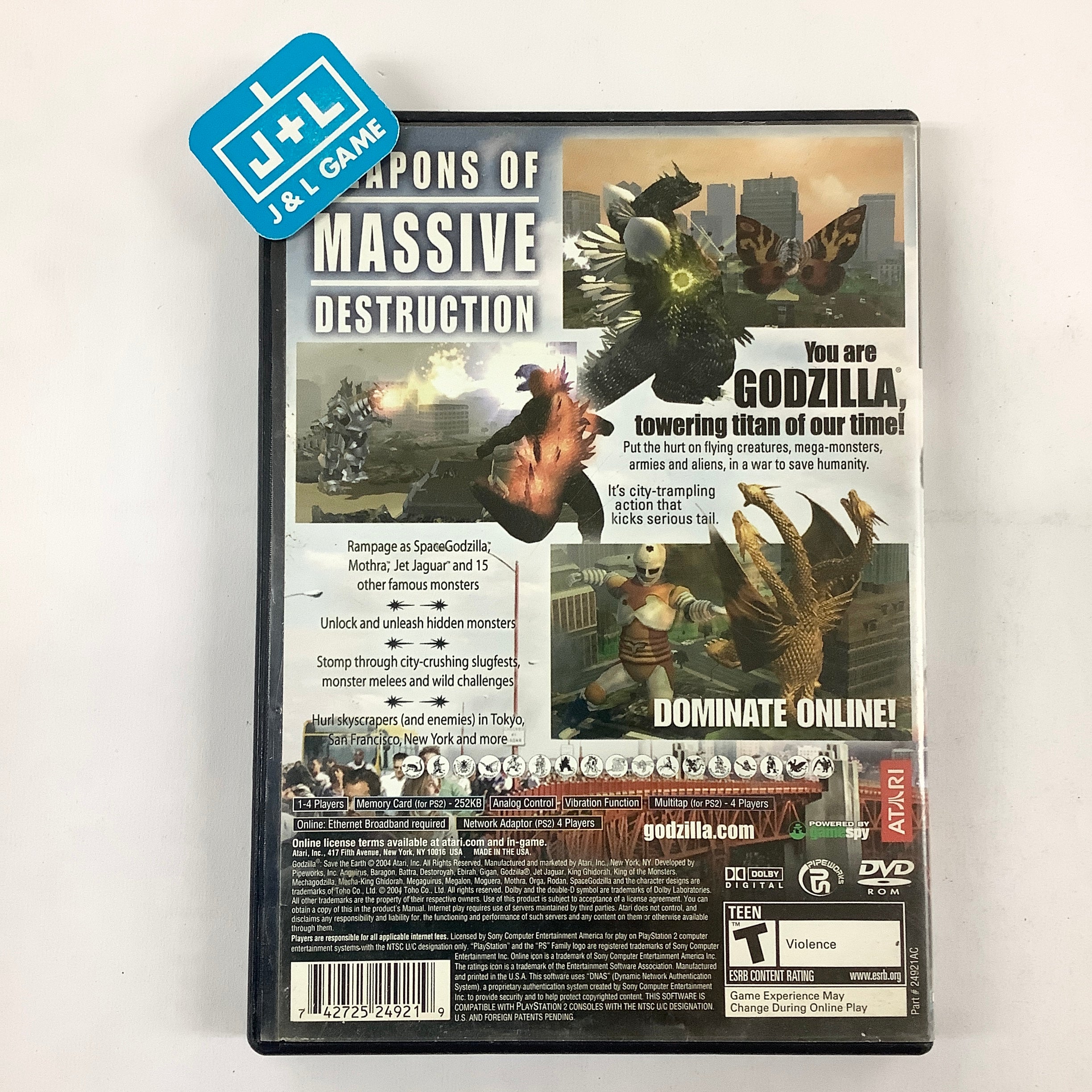 Godzilla: Save the Earth - (PS2) PlayStation 2 [Pre-Owned] Video Games Atari SA   