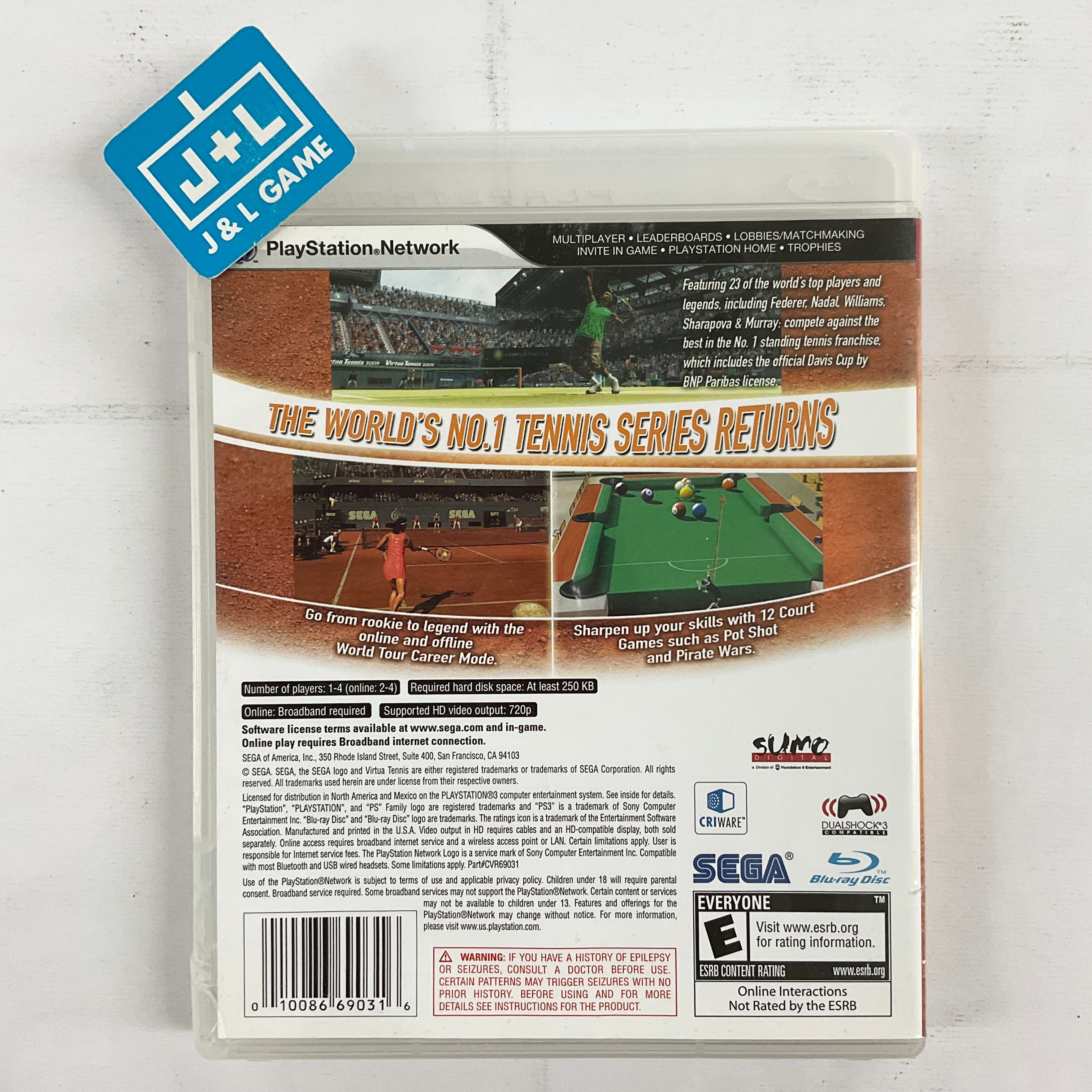 Virtua Tennis 2009 - (PS3) PlayStation 3 [Pre-Owned] Video Games Sega   