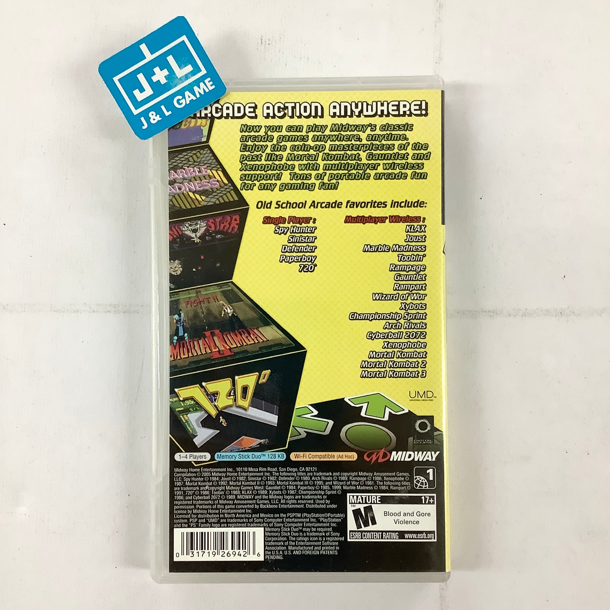 Midway Arcade Treasures: Extended Play - Sony PSP [Pre-Owned] Video Games Midway   