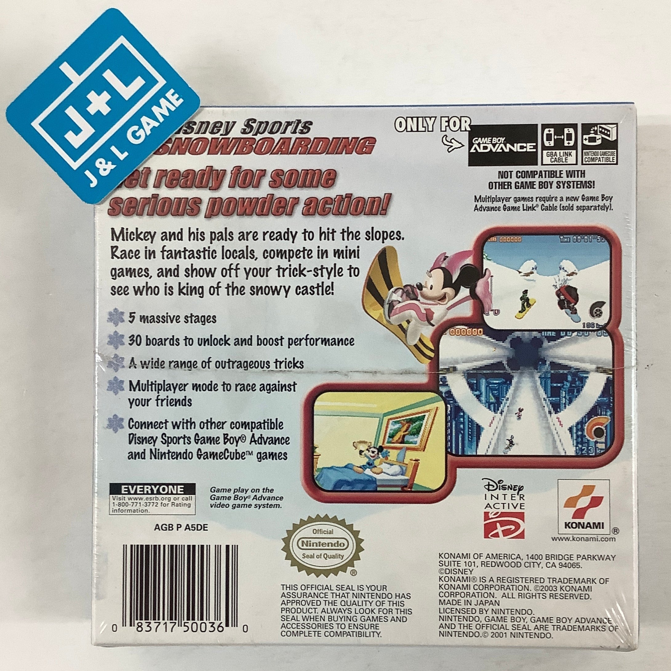 Disney Sports: Snowboarding - (GBA) Game Boy Advance Video Games Konami   