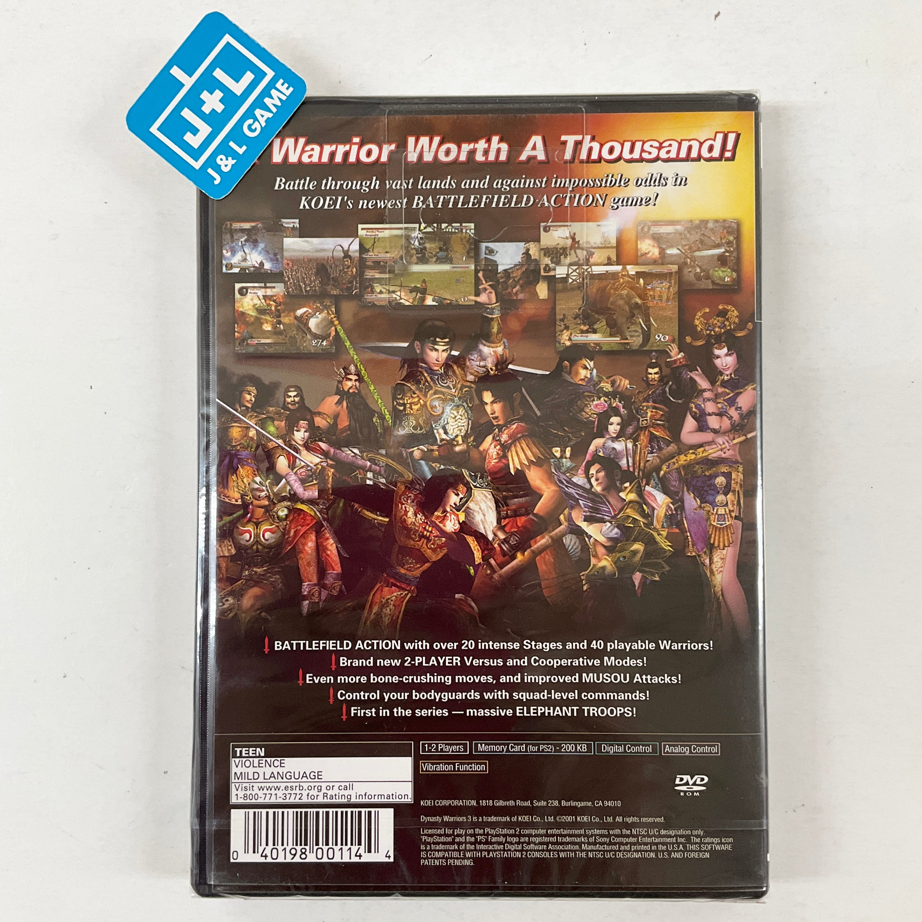 Dynasty Warriors 3 - (PS2) PlayStation 2 Video Games Koei   