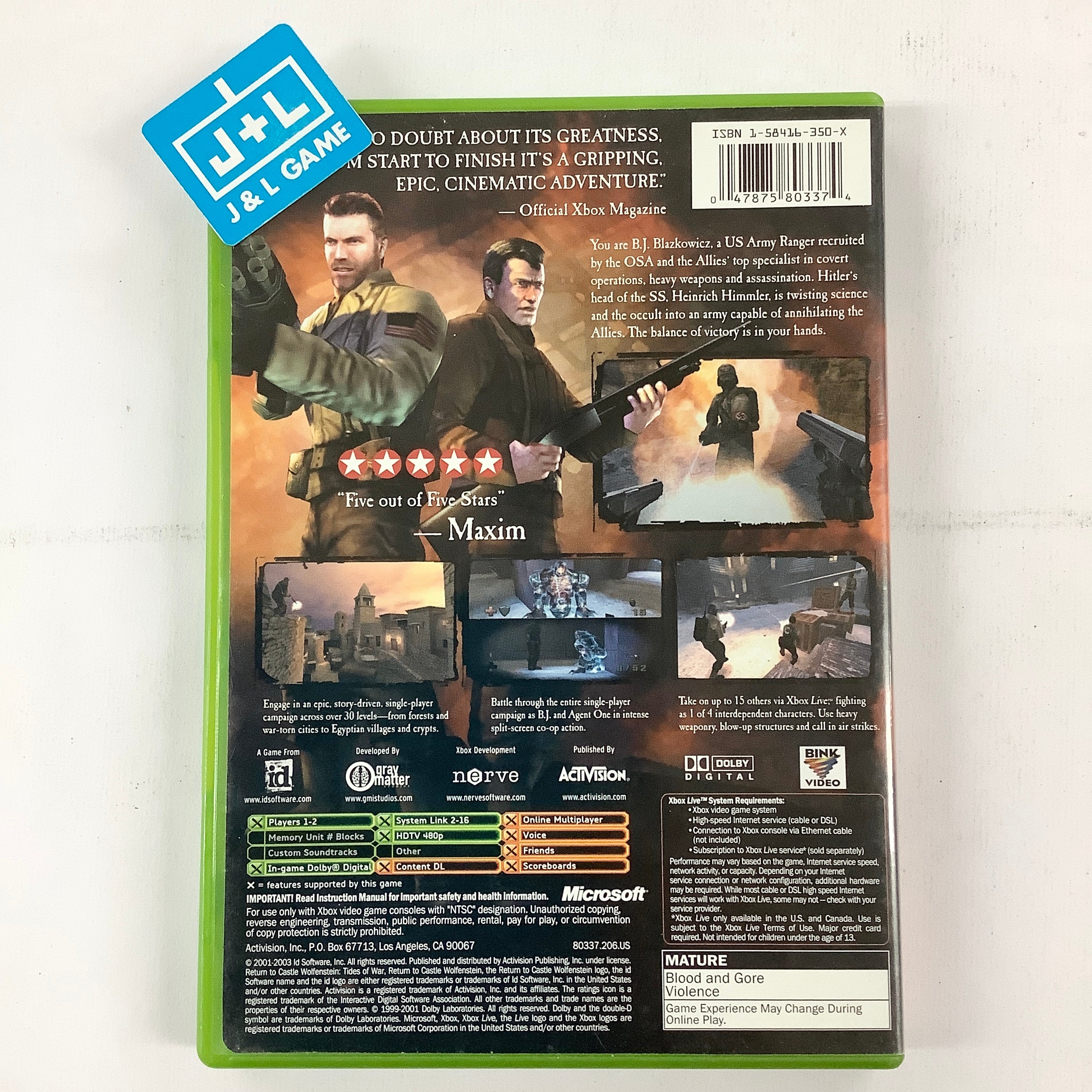 Return to Castle Wolfenstein [ Xbox ] [Import anglais