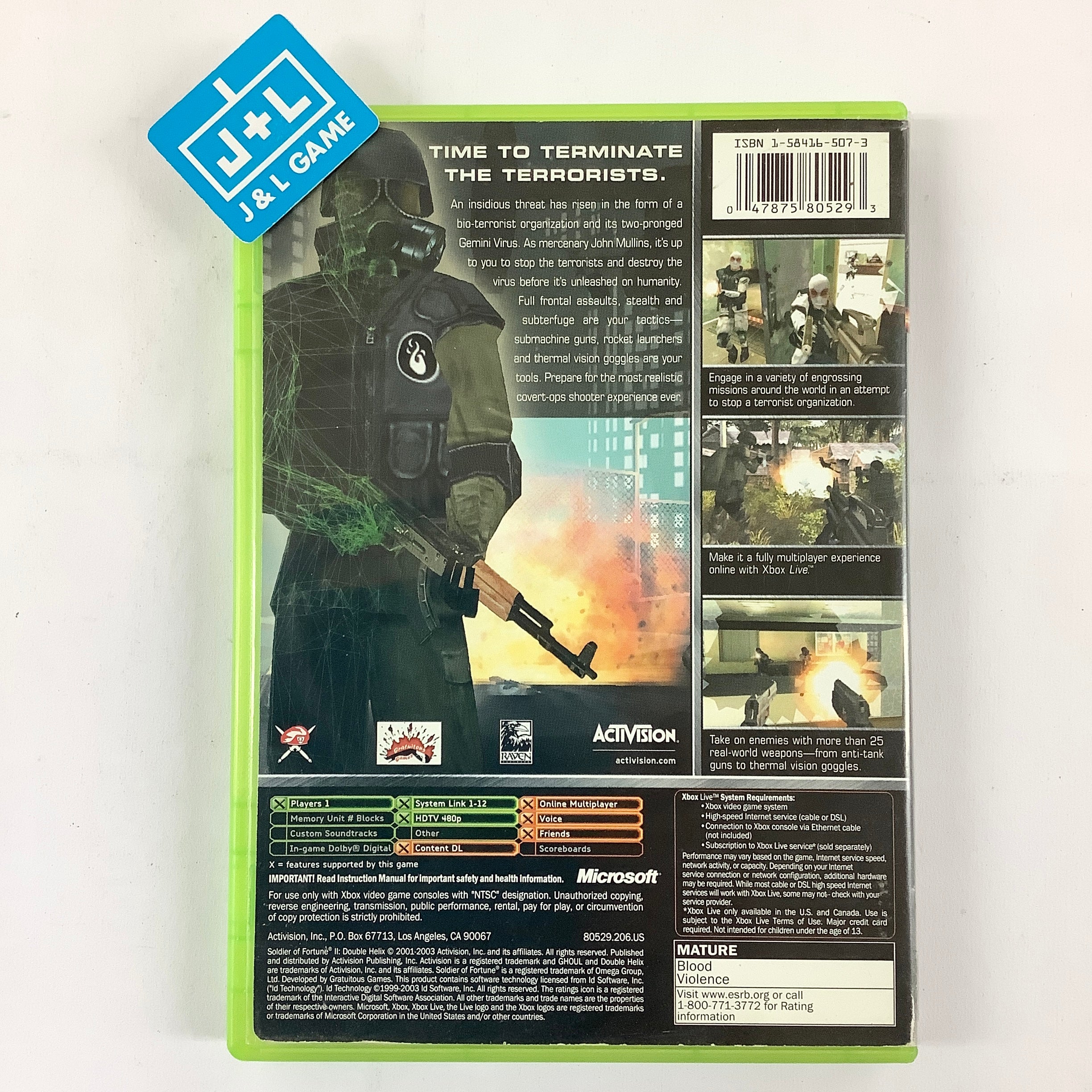Soldier of Fortune II: Double Helix - (XB) Xbox [Pre-Owned] Video Games Activision   