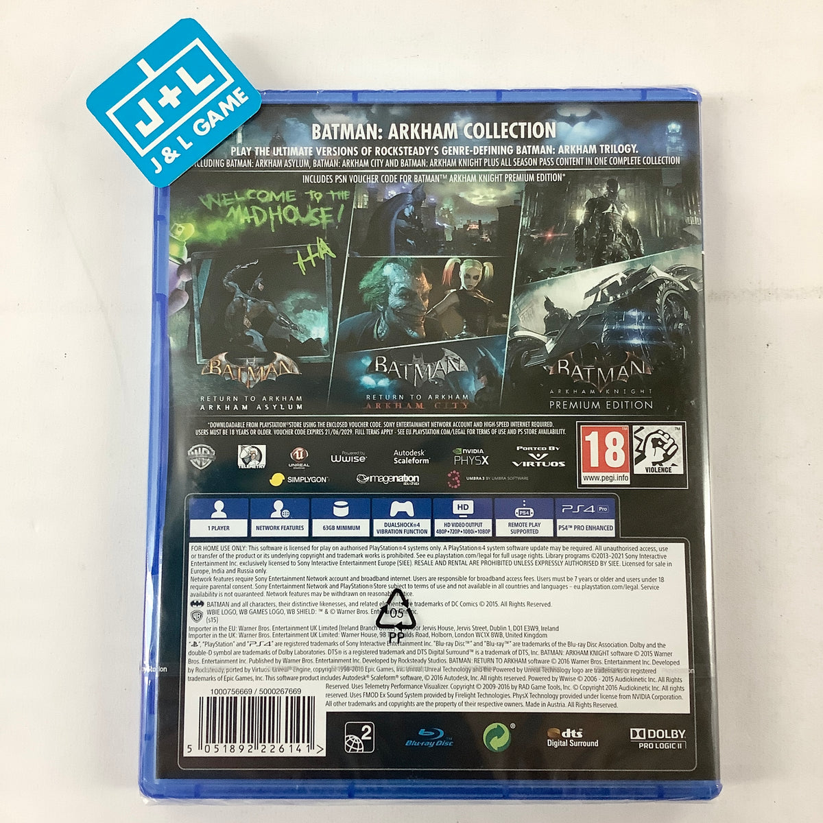 Ps4 Batman Collection Batman Arkham Collection - (PS4) Playstation 4 (European Import) | J&L Game