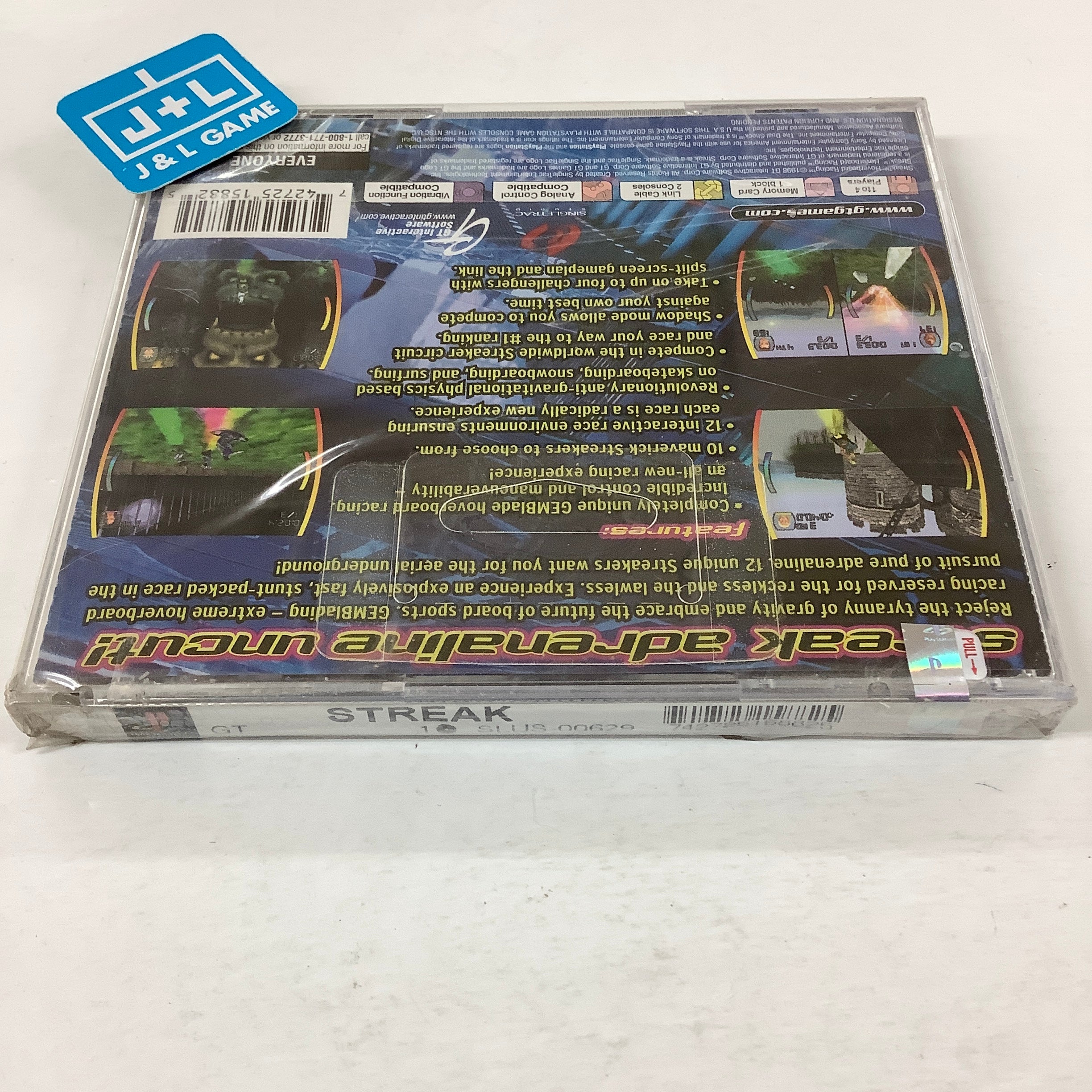 PS1 / PLAYSTATION : STREAK HOVERBOARD RACING COMPLET ET EN BON ETAT