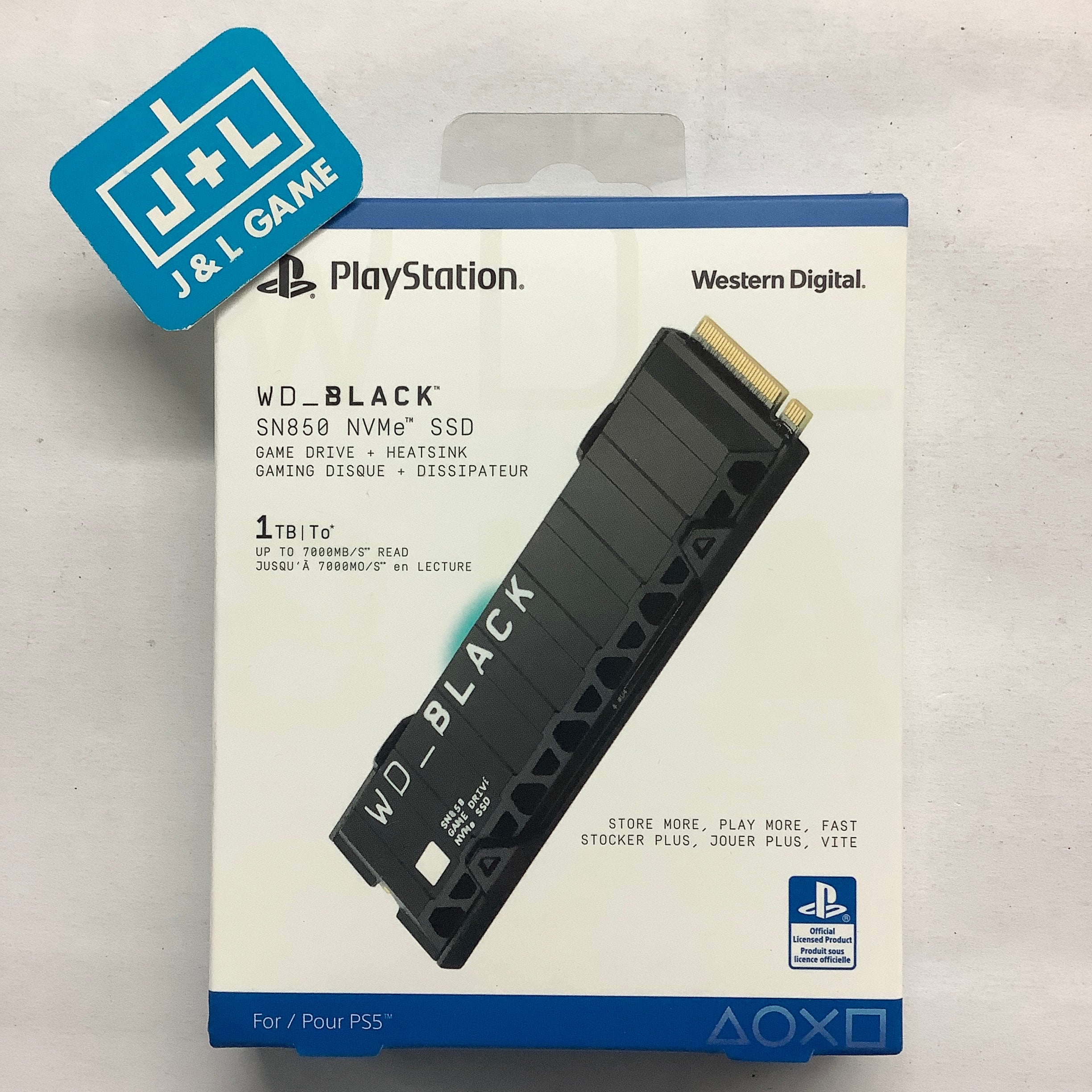 WD_BLACK 1TB SN850 NVMe SSD Solid State Drive with Heatsink Up to 7,000 MB/s - WDBBKW0010BBK - (PS5) PlayStation 5 Accessories Western Digital   