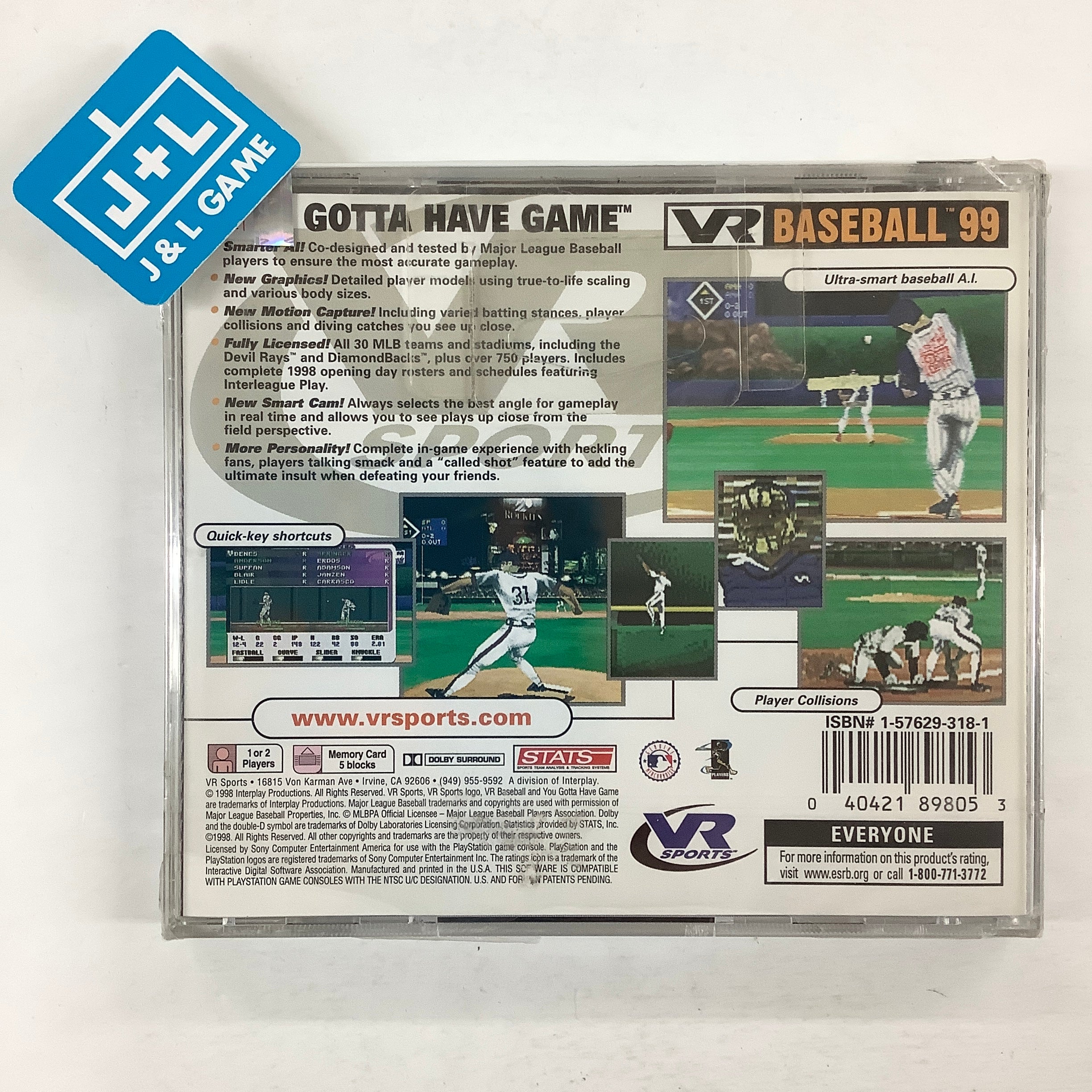VR Baseball 99 - (PS1) PlayStation 1 Video Games Interplay   