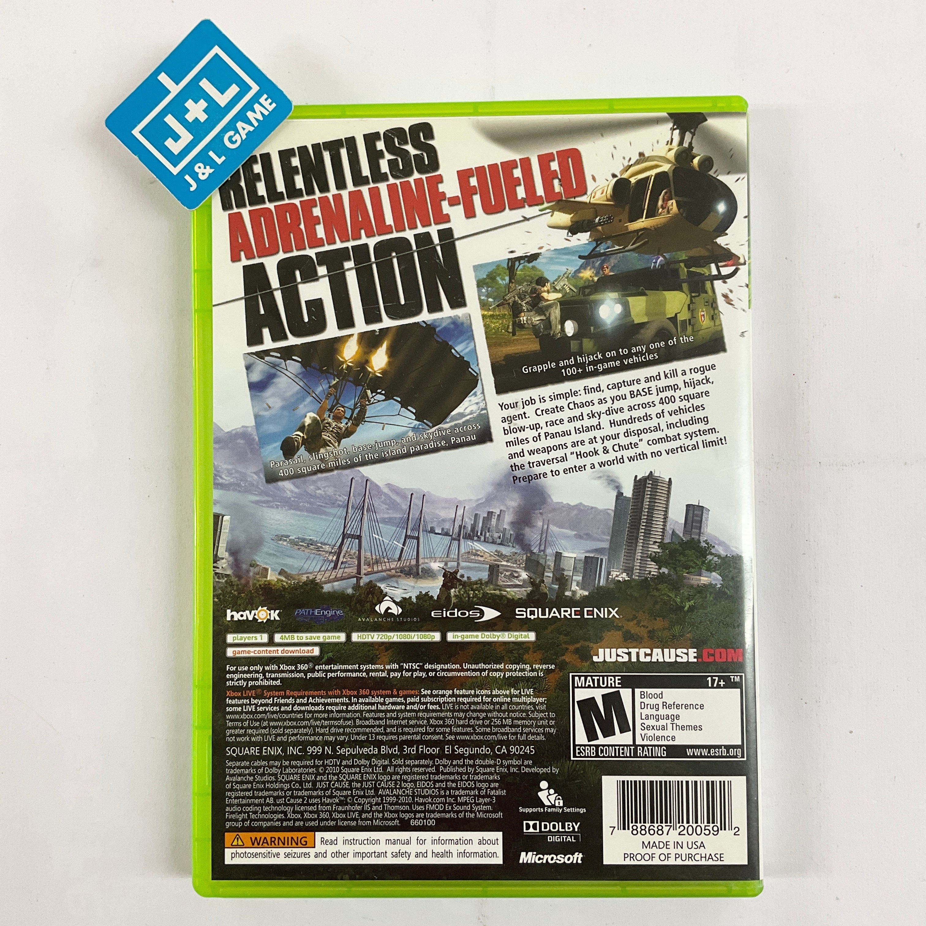 Notice / Livret Du Jeu Just Cause 2 Pour Xbox 360 - Version PAL - Très Bon État