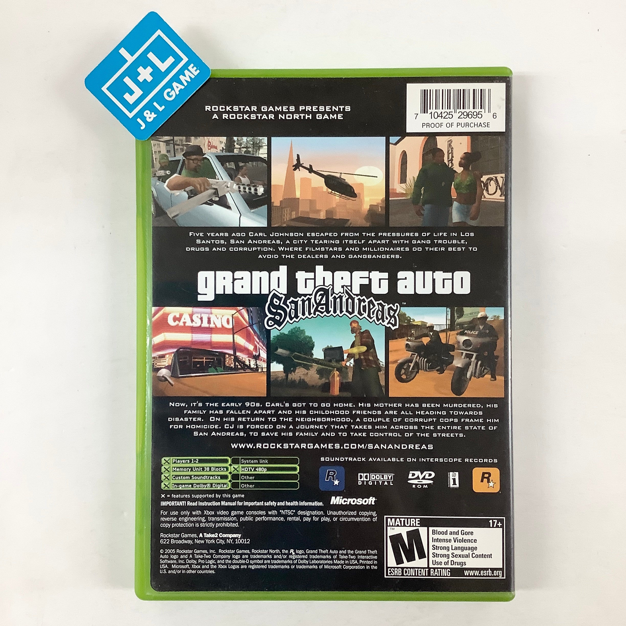 Grand Theft Auto: San Andreas - (XB) Xbox [Pre-Owned] Video Games Rockstar Games   