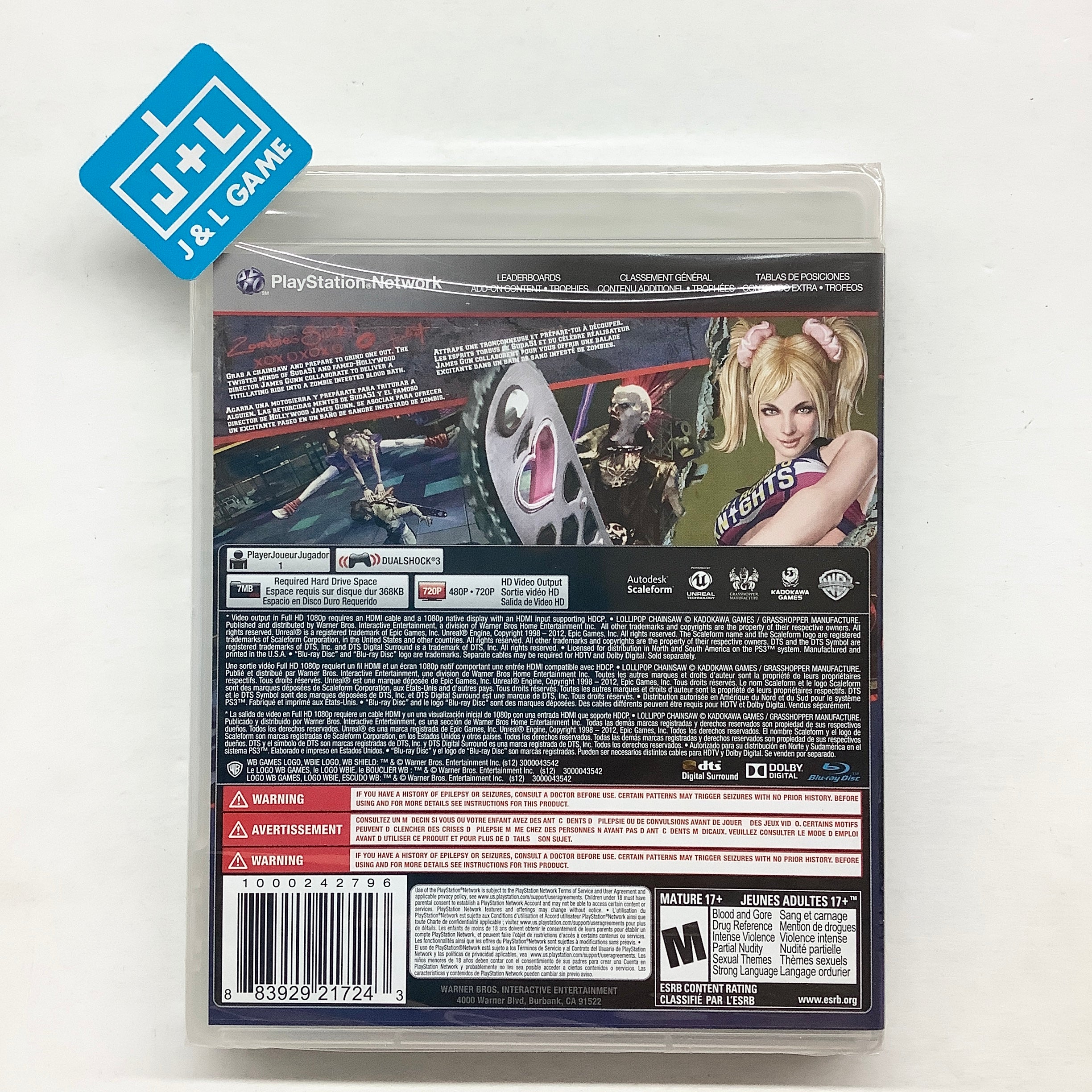Lollipop Chainsaw - (PS3) PlayStation 3 (Canadian Version) Video Games Warner Bros. Interactive Entertainment   