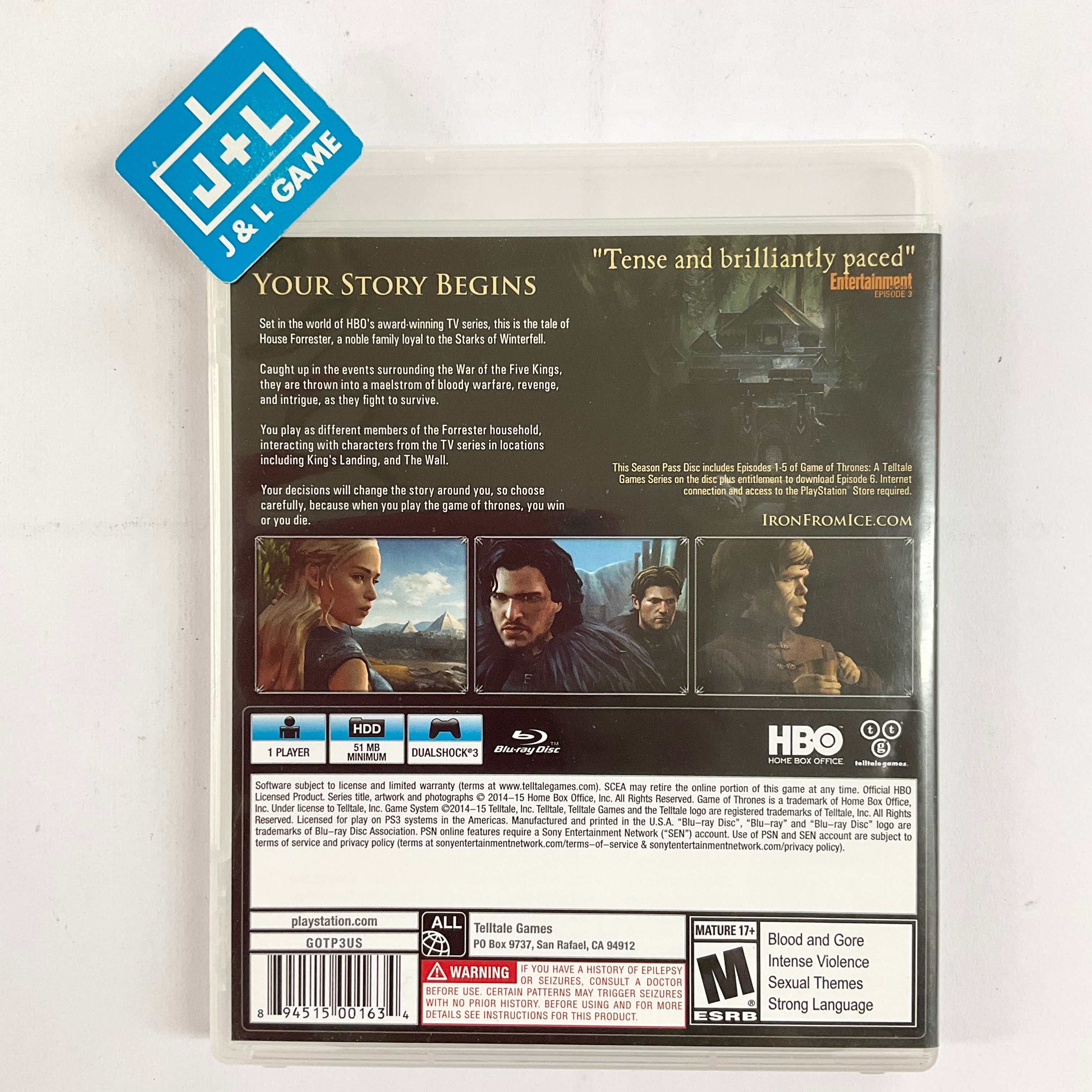 Game of Thrones - A Telltale Games Series - (PS3) PlayStation 3 [Pre-Owned] Video Games Telltale Games   