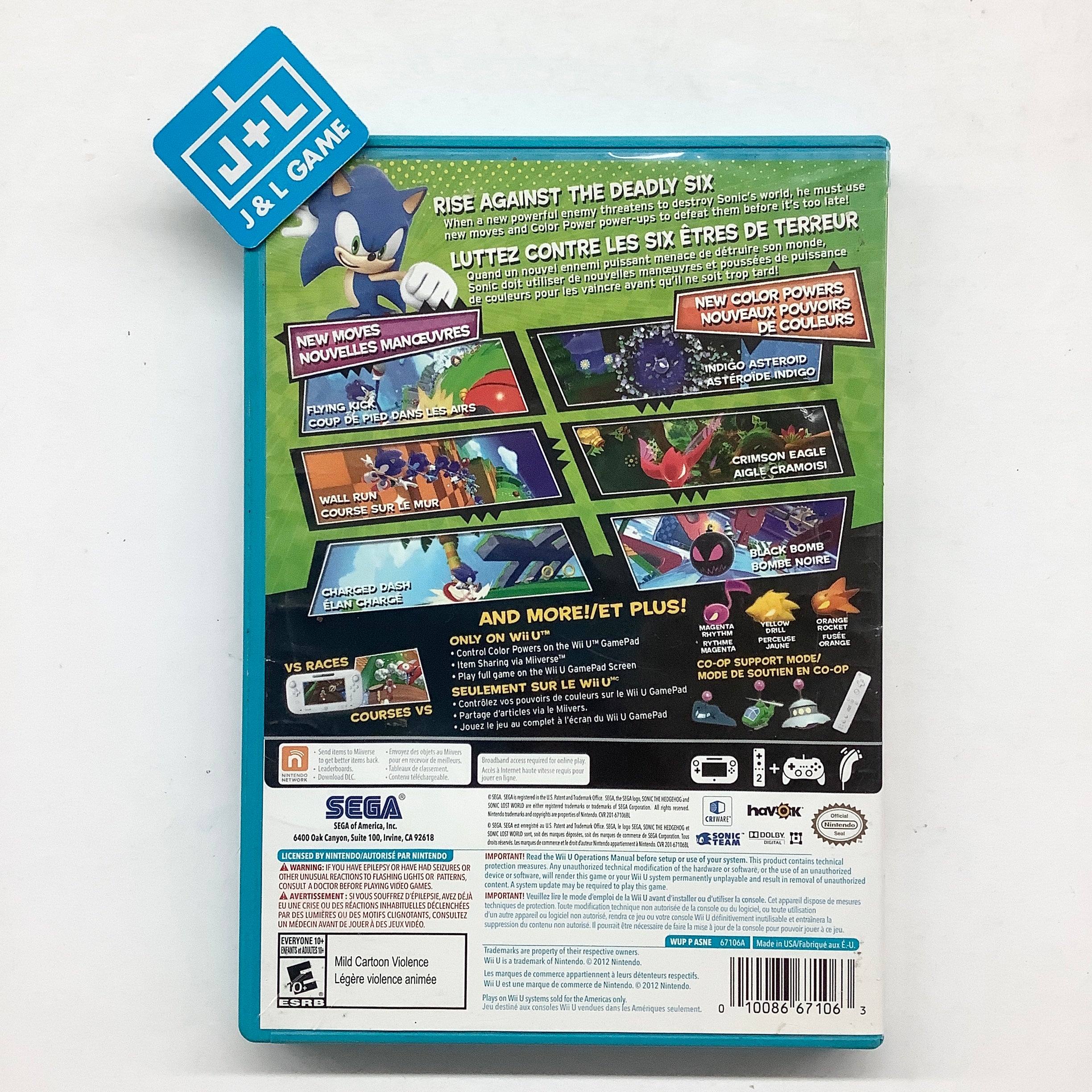Sonic Lost World - Nintendo Wii U [Pre-Owned] Video Games SEGA   
