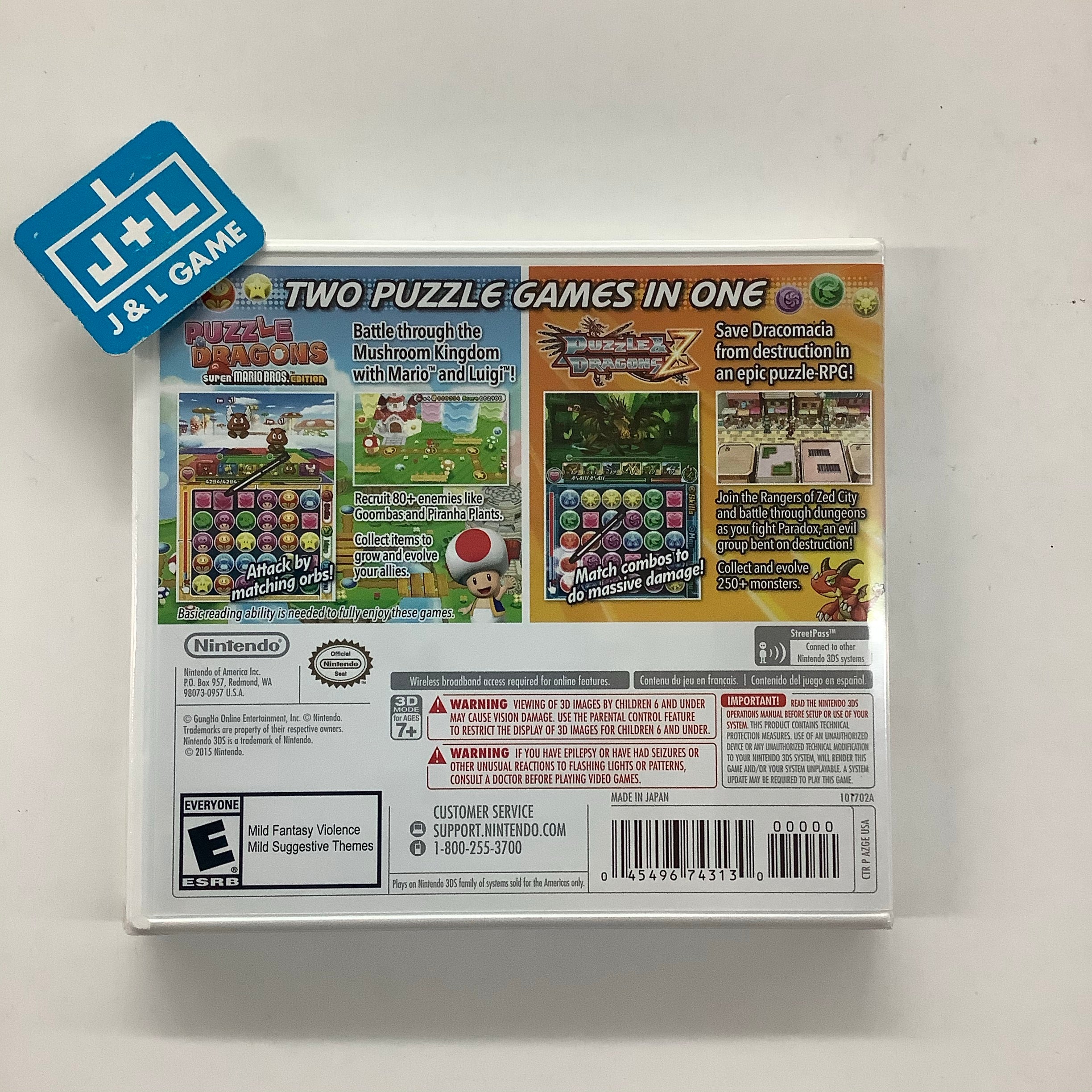 Puzzle & Dragons Z + Puzzle & Dragons: Super Mario Bros. Edition - Nintendo 3DS Video Games Nintendo   