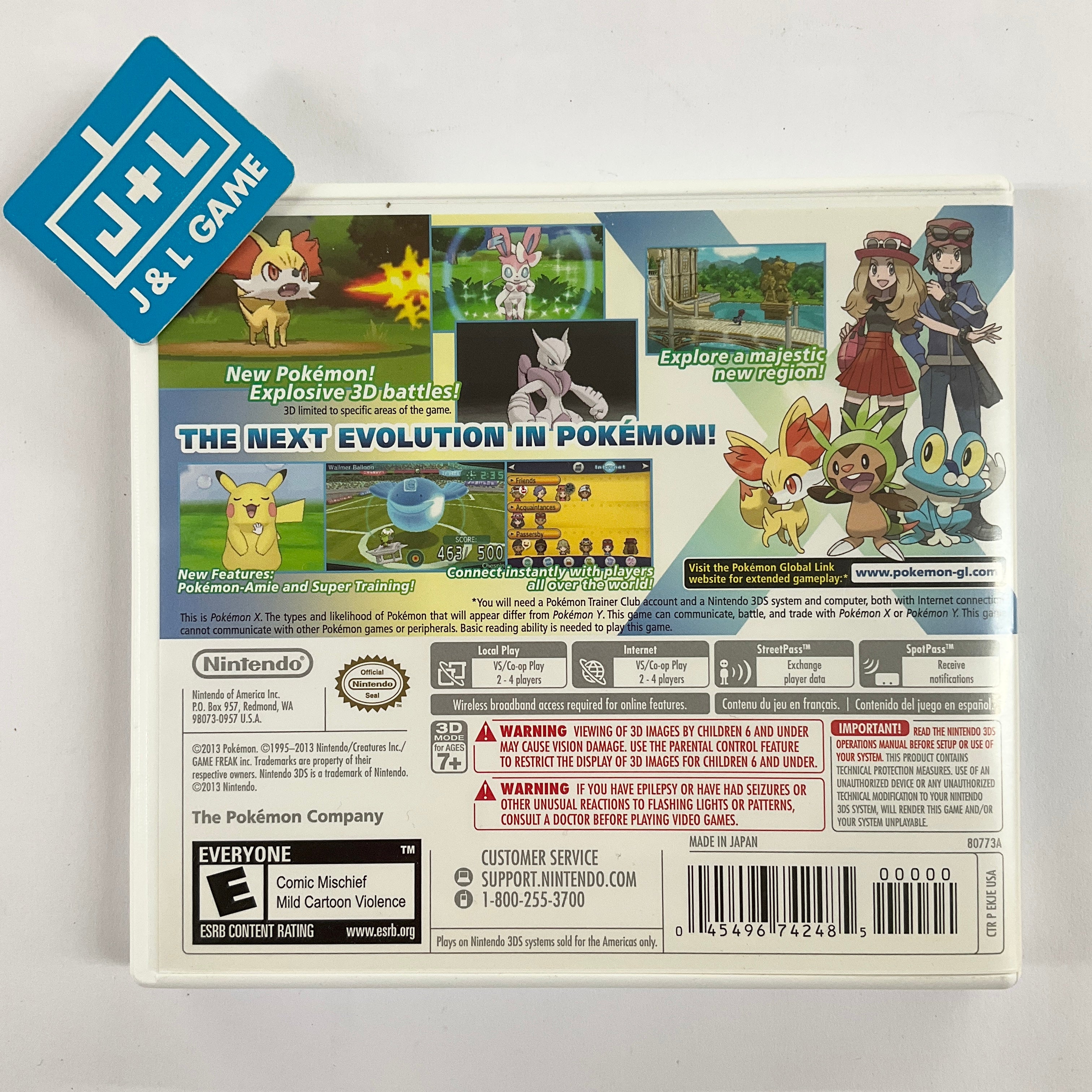 Pokemon X - Nintendo 3DS [Pre-Owned] | J&L Game