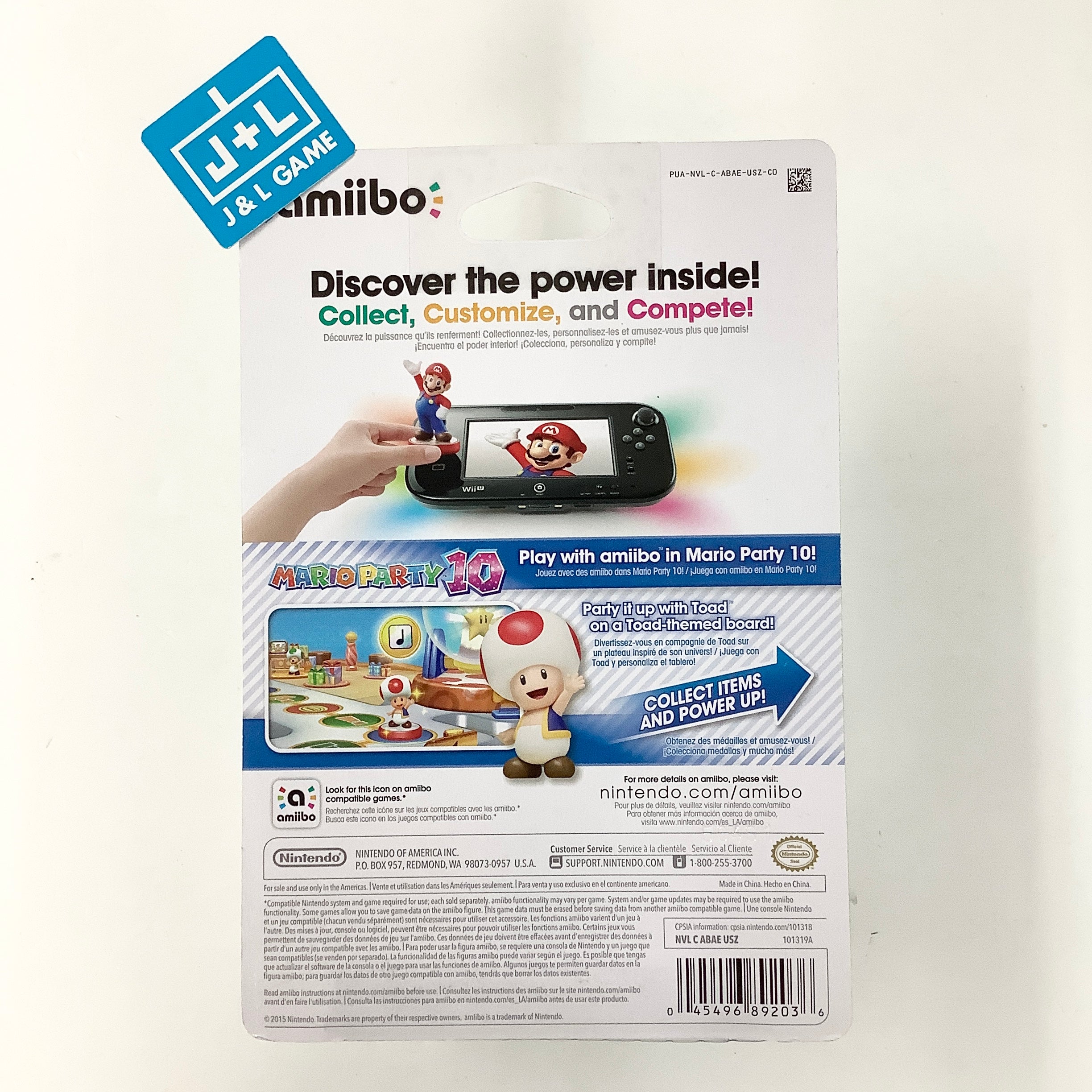 Toad (Super Mario series) - Nintendo WiiU Amiibo | J&L Game