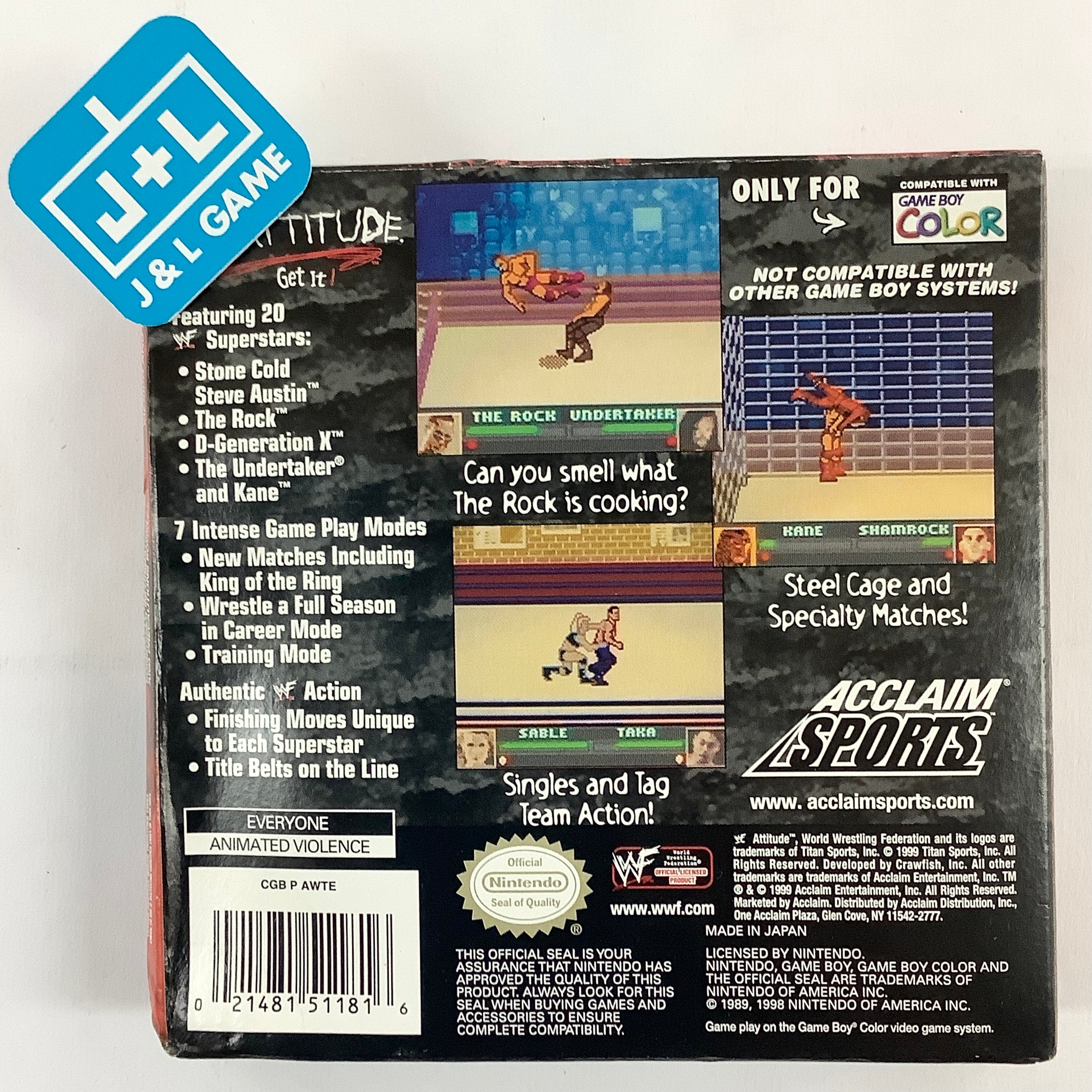WWF Attitude - (GBC) Game Boy Color [Pre-Owned] Video Games Acclaim   