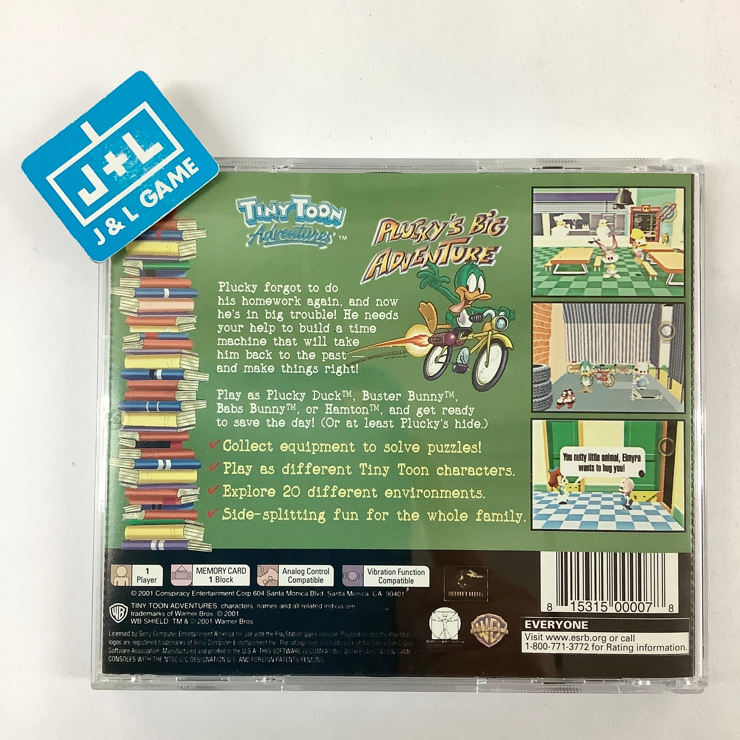 Tiny Toon Adventures: Plucky's Big Adventure - (PS1) PlayStation 1 [Pre-Owned] Video Games Conspiracy Entertainment   