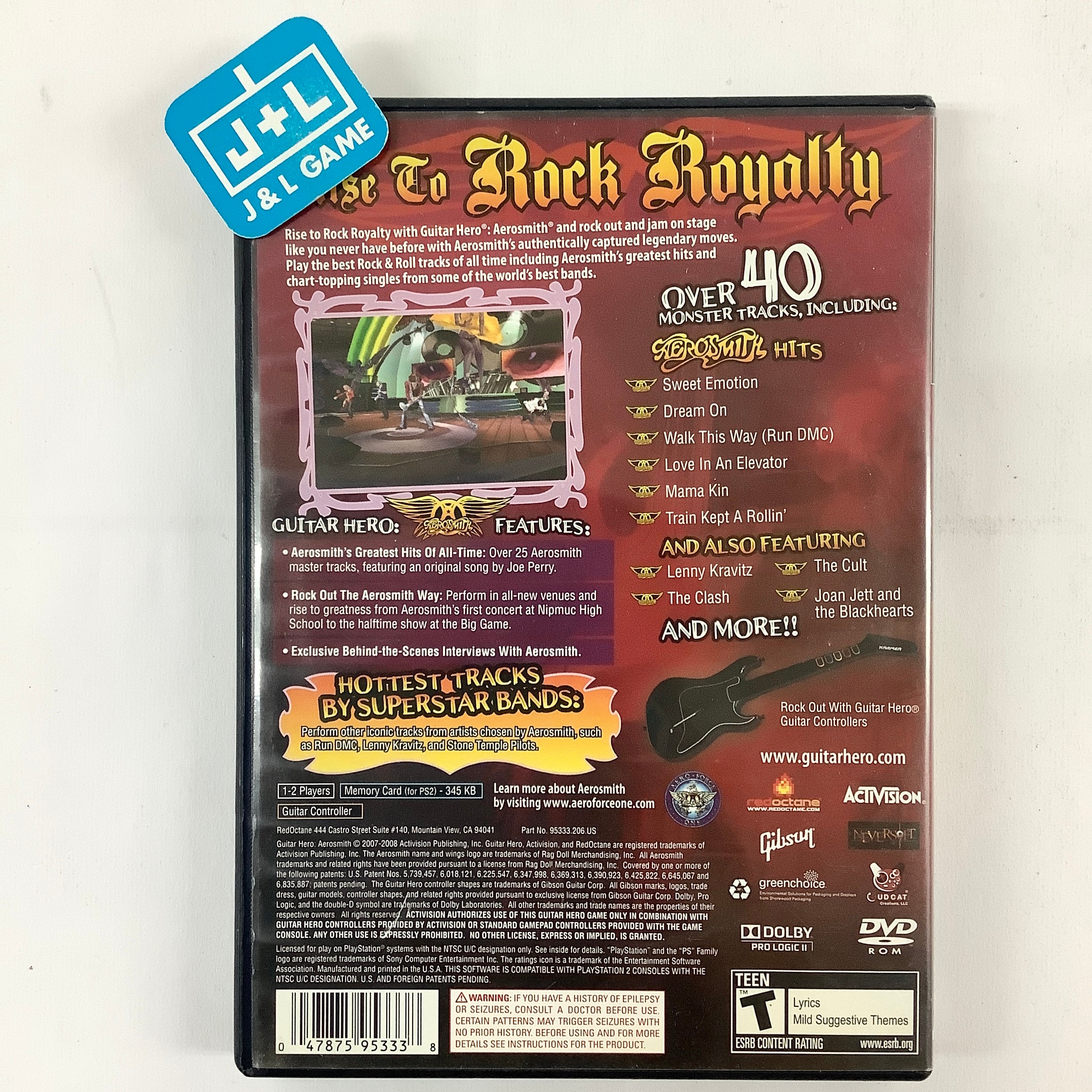 Guitar Hero: Aerosmith - (PS2) PlayStation 2 [Pre-Owned] Video Games RedOctane   