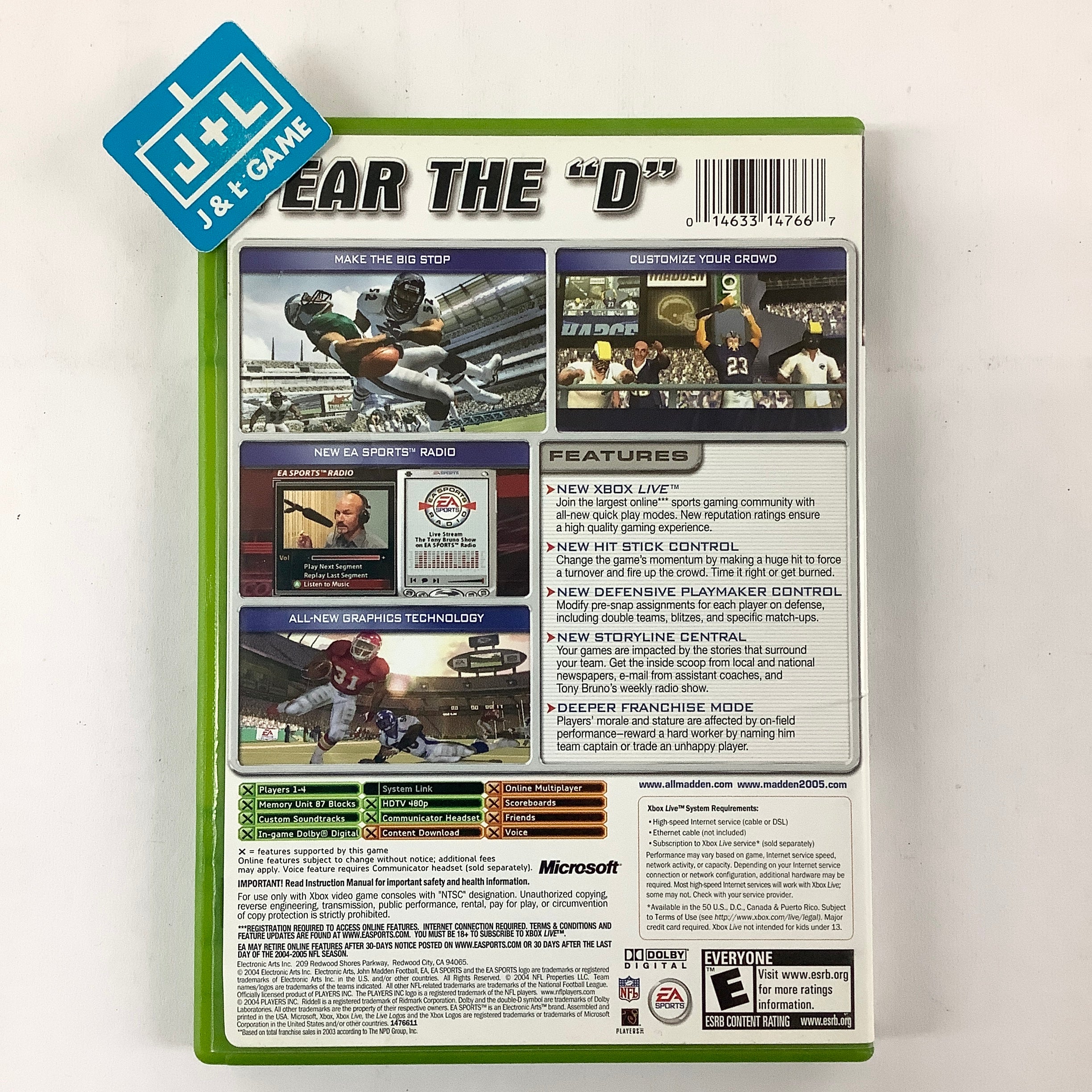 Madden NFL 2005 - (XB) Xbox [Pre-Owned] Video Games EA Sports   