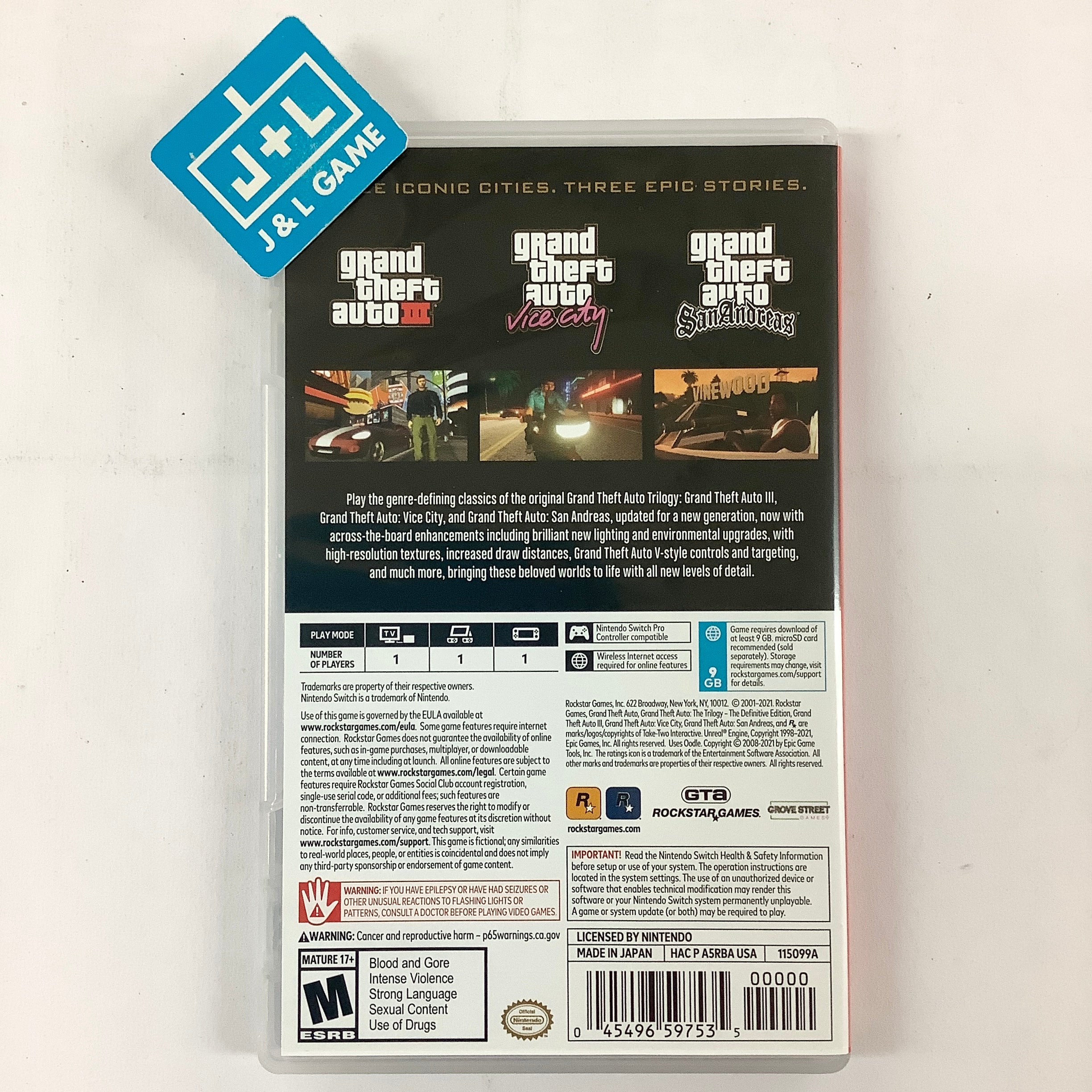 Grand Theft Auto: The Trilogy The Definitive Edition - (NSW) Nintendo Switch [Pre-Owned] Video Games Rockstar Games   