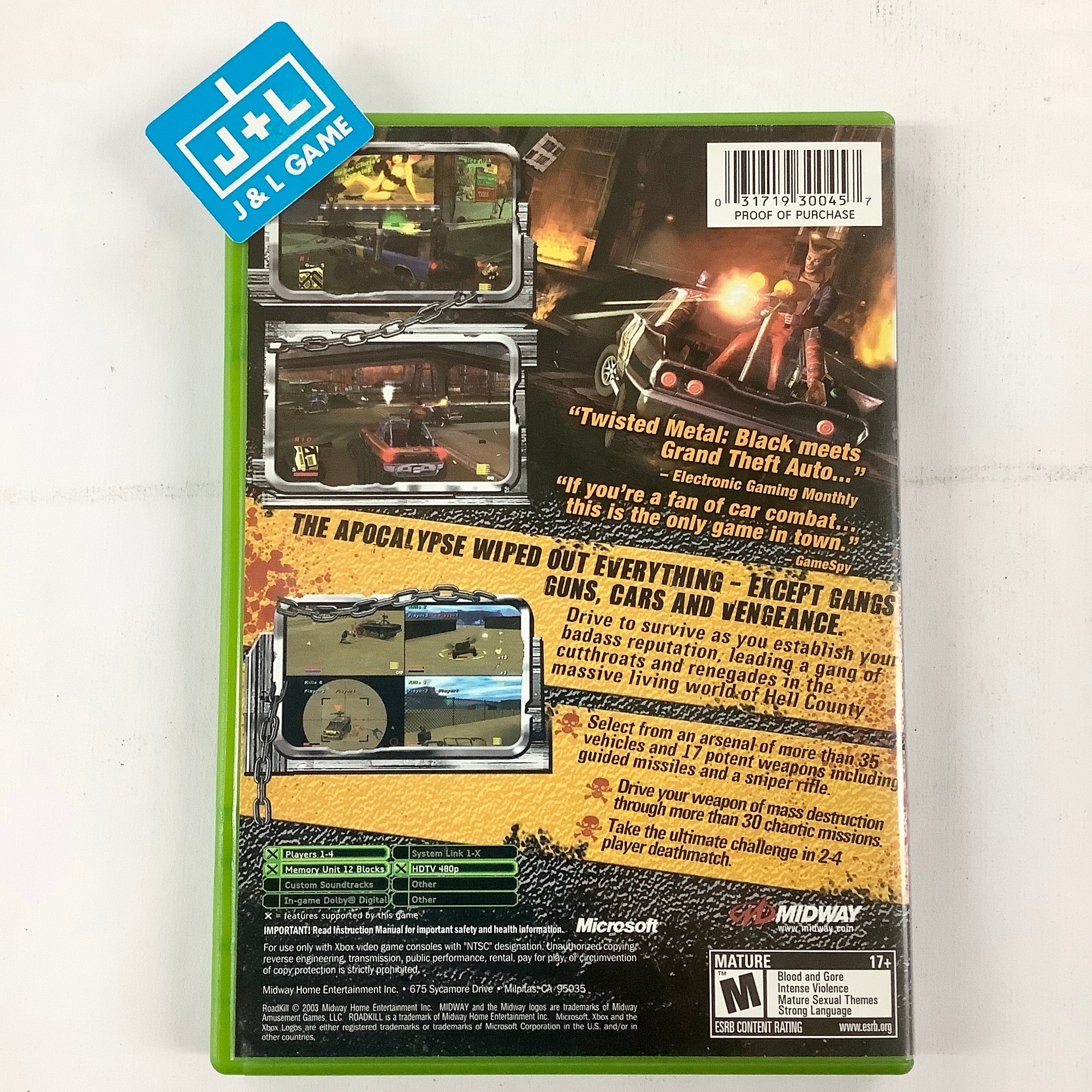 RoadKill - (XB) Xbox [Pre-Owned] Video Games Midway   